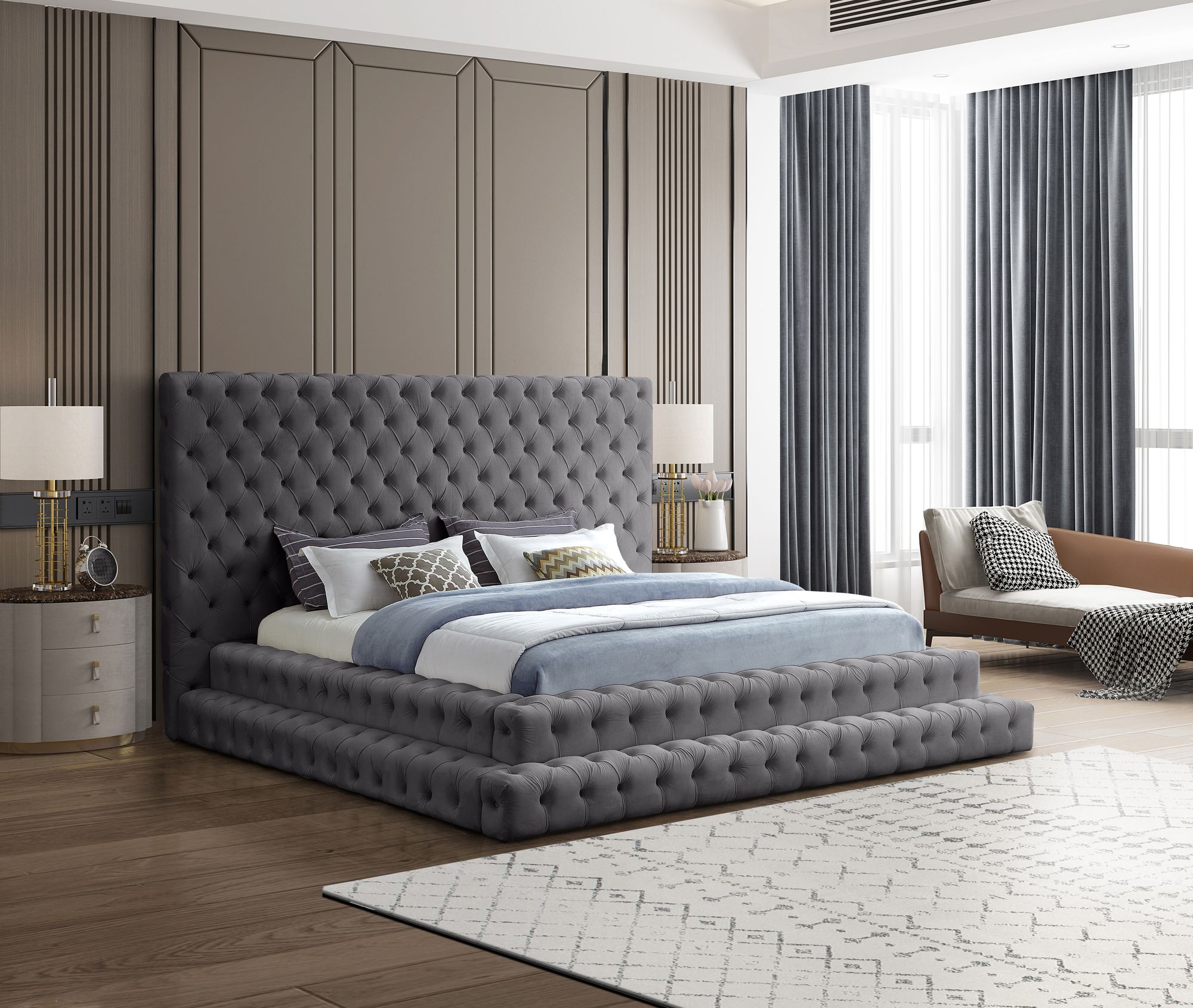 Revel Velvet King Size Bed