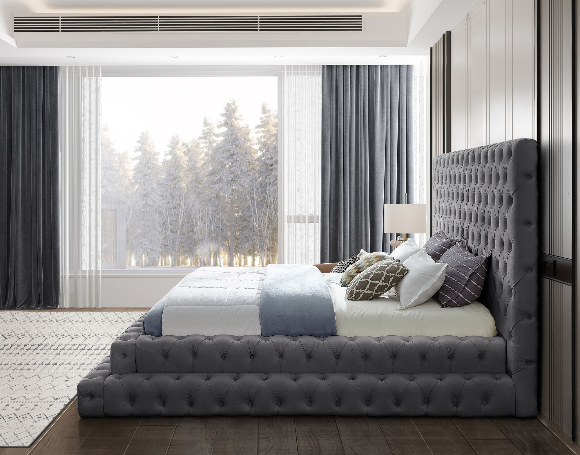 Revel Velvet King Size Bed
