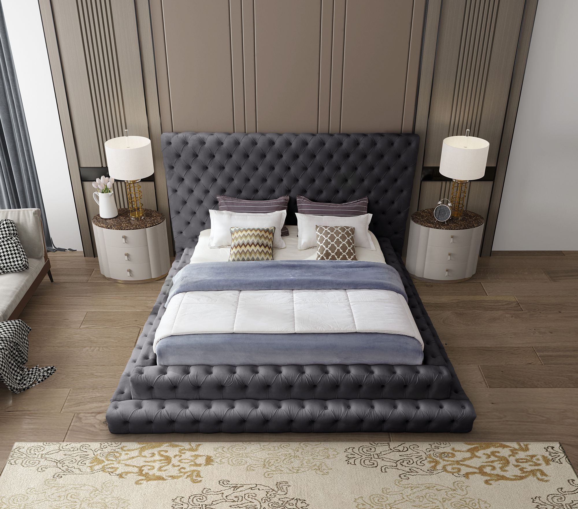 Revel Velvet King Size Bed