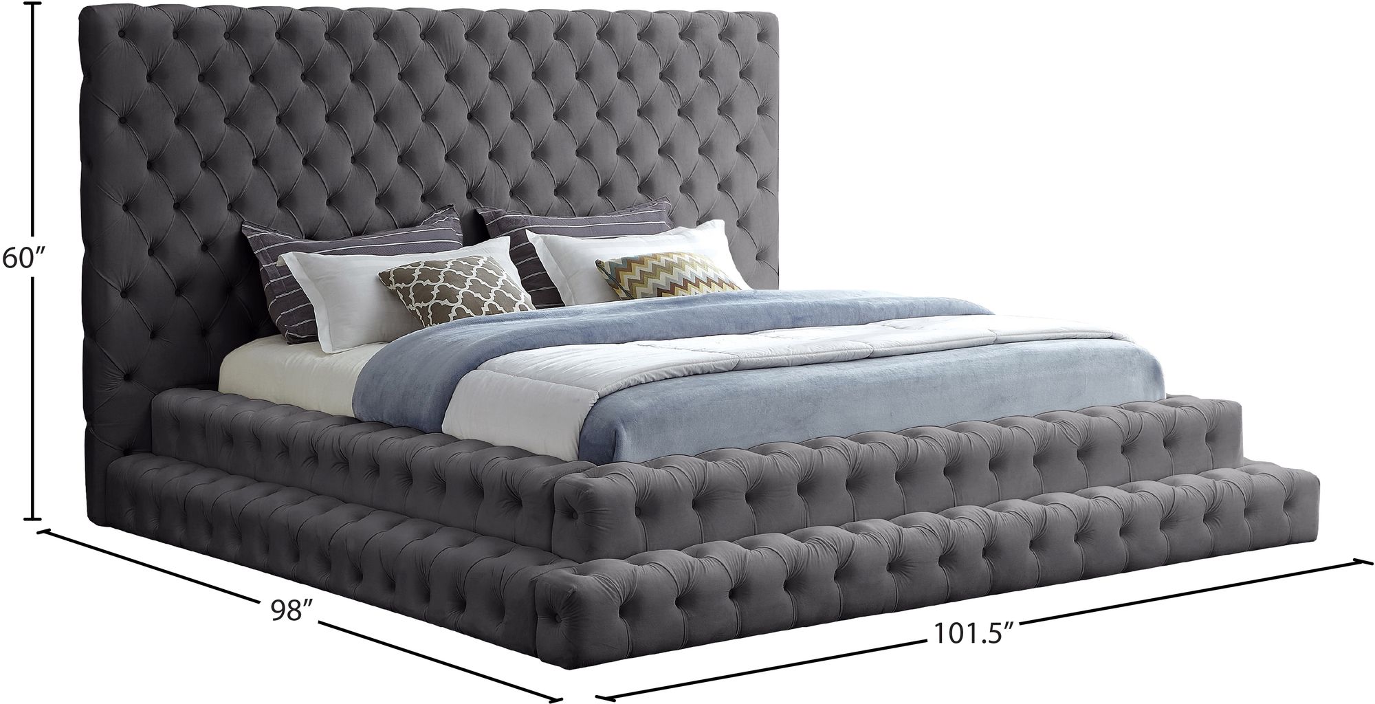 Revel Velvet King Size Bed