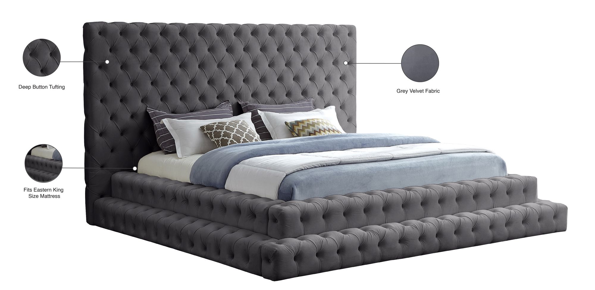 Revel Velvet King Size Bed