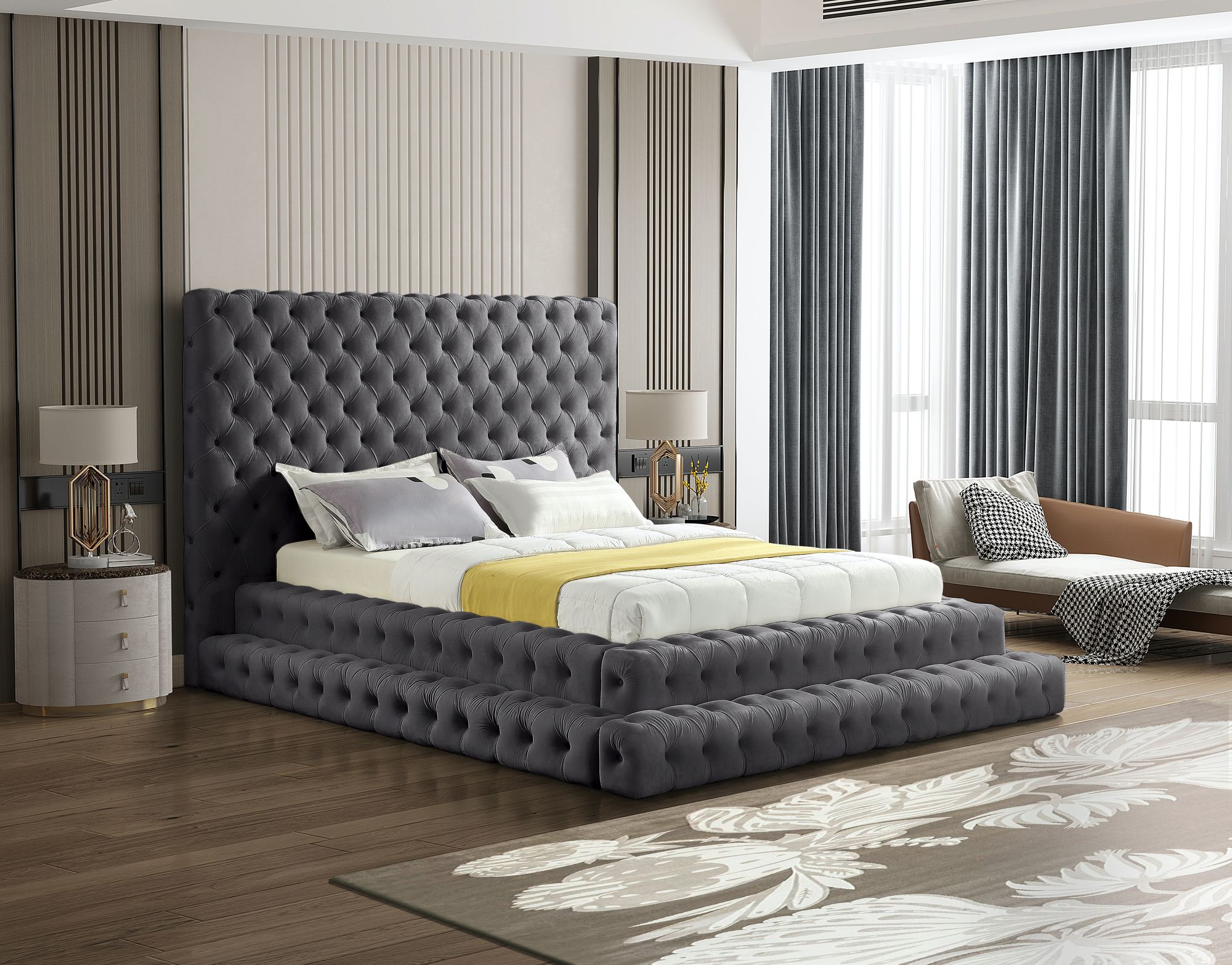 Revel Velvet Queen Size Bed