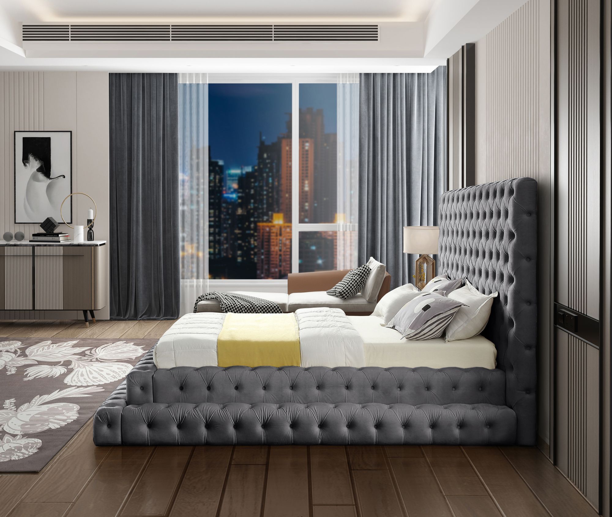 Revel Velvet Queen Size Bed