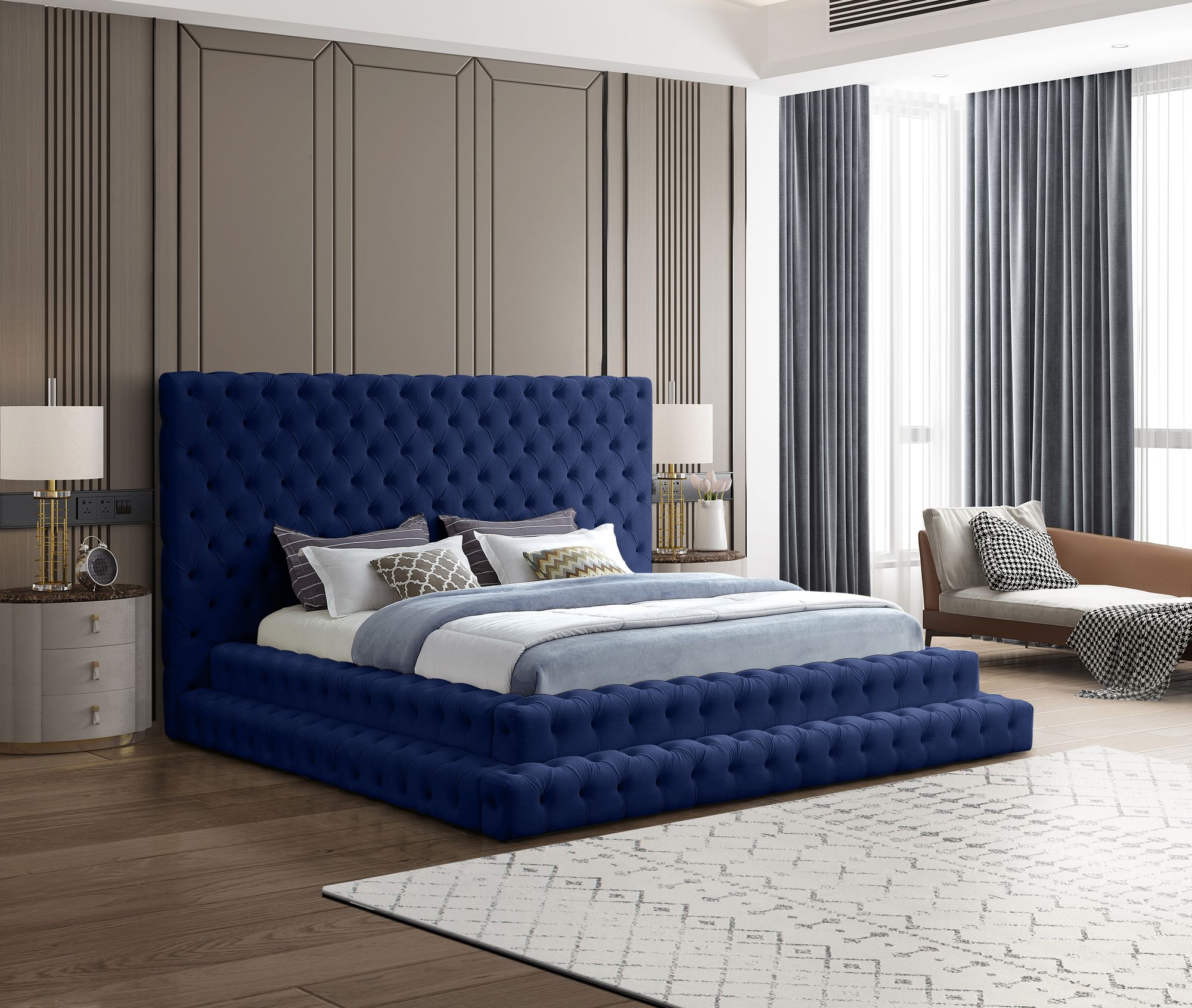 Revel Velvet King Size Bed