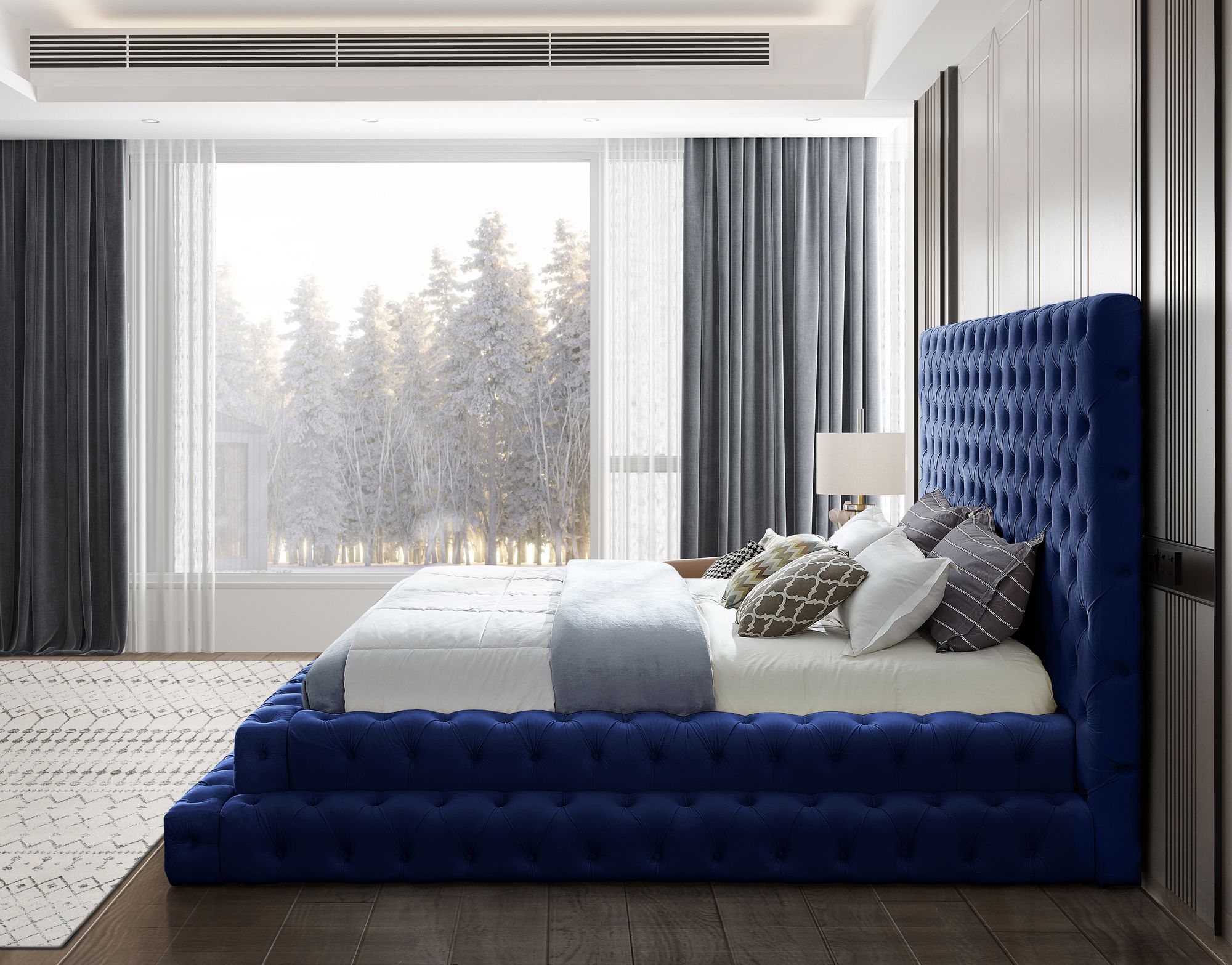 Revel Velvet King Size Bed