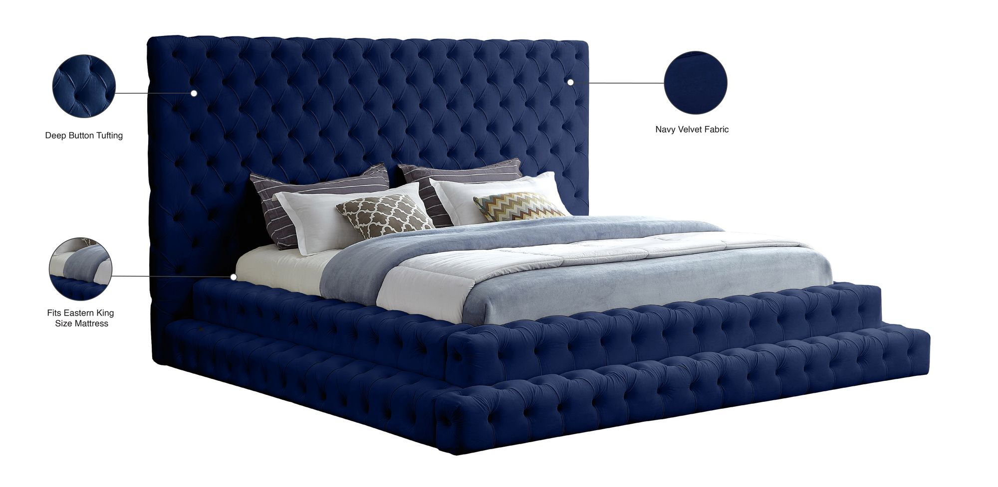 Revel Velvet King Size Bed