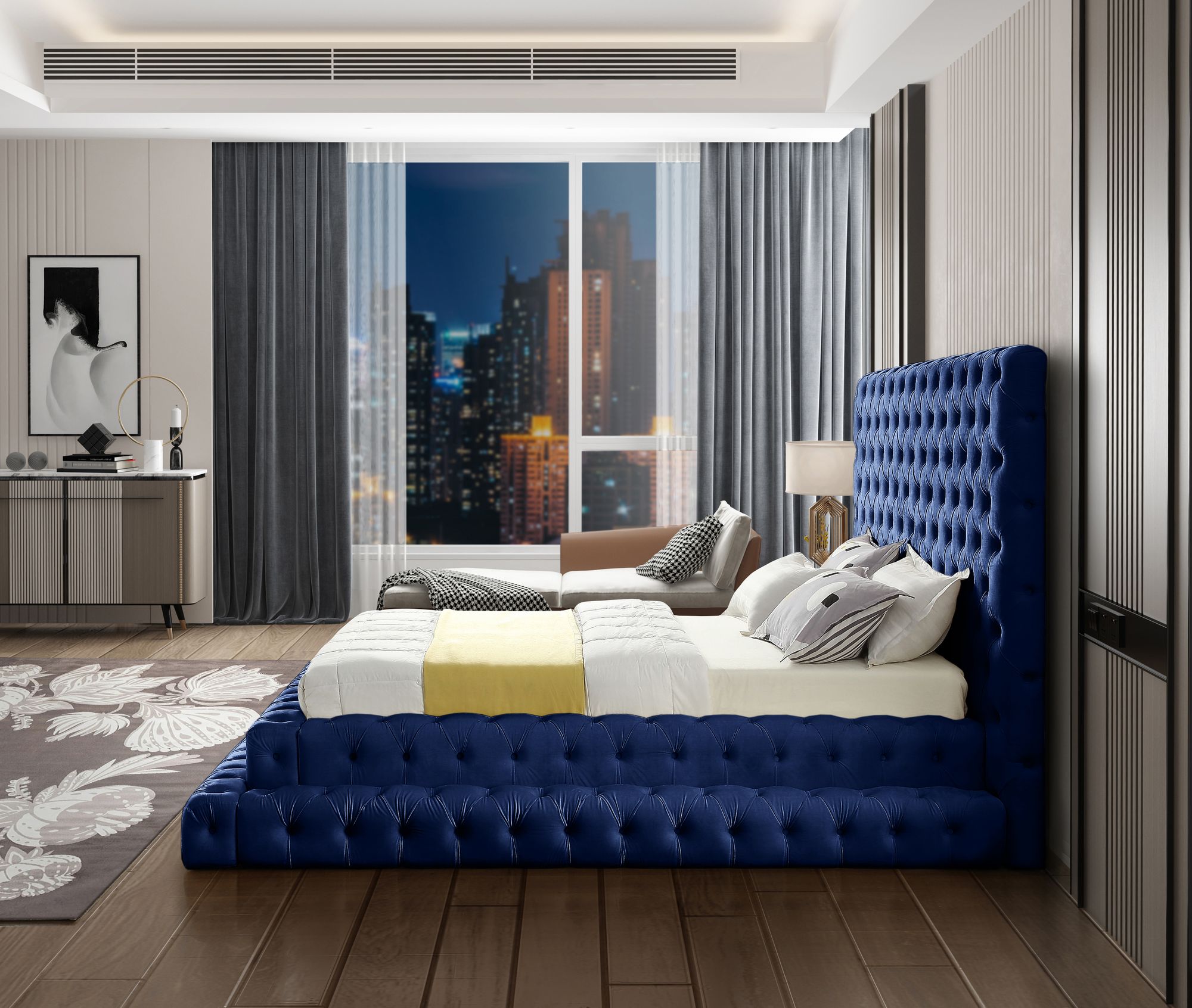 Revel Velvet Queen Size Bed