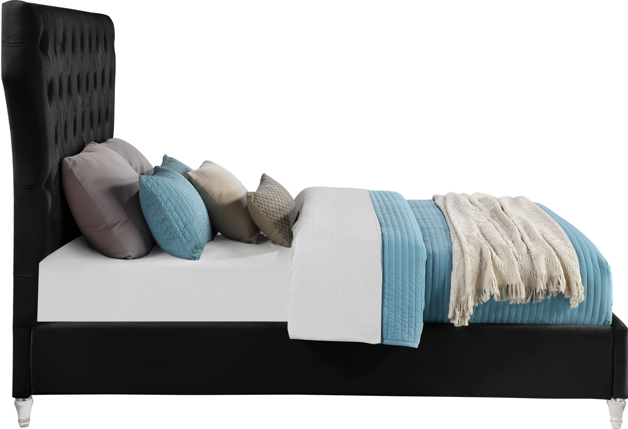 Kira Velvet King Size Bed