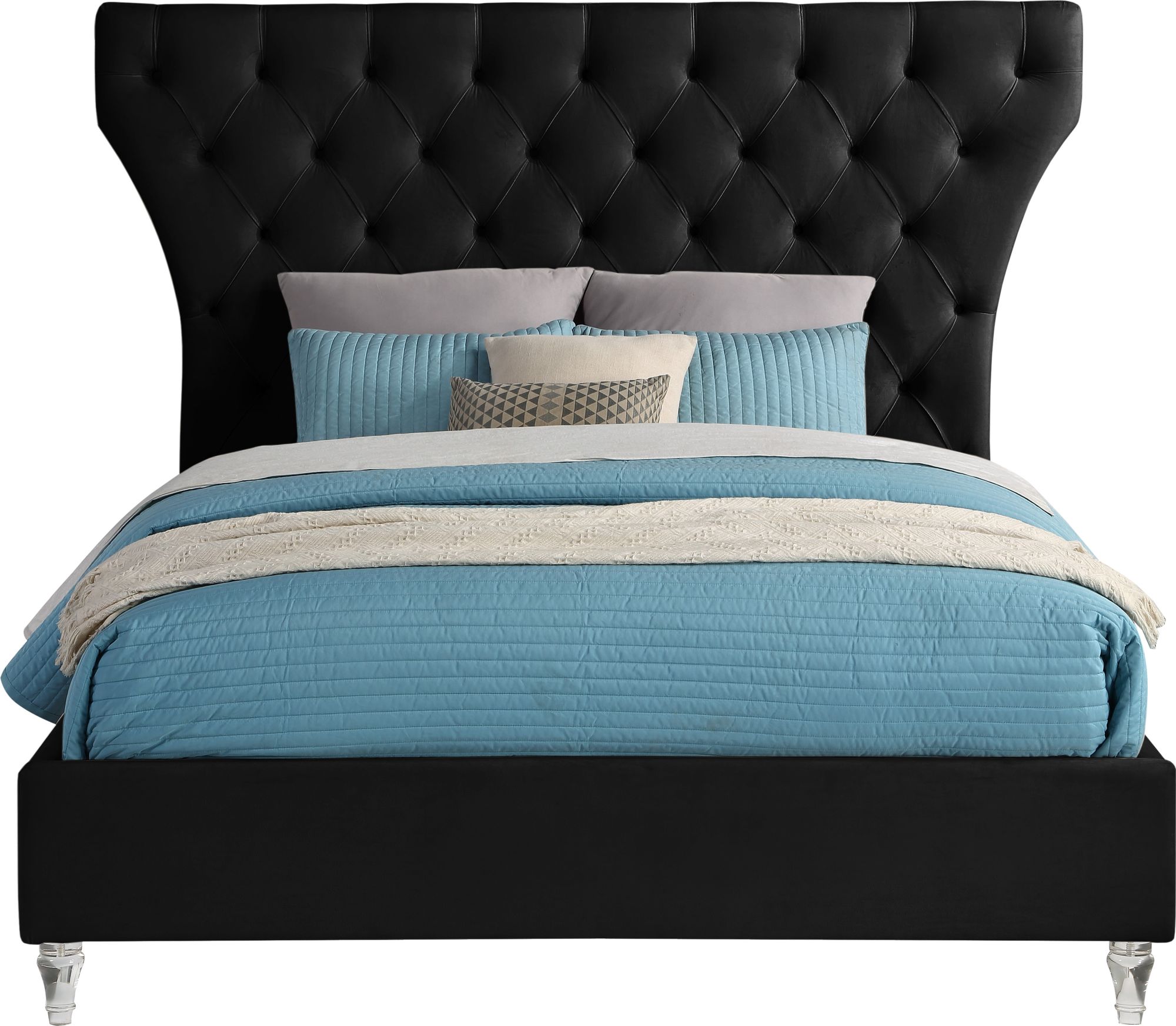 Kira Velvet Queen Size Bed