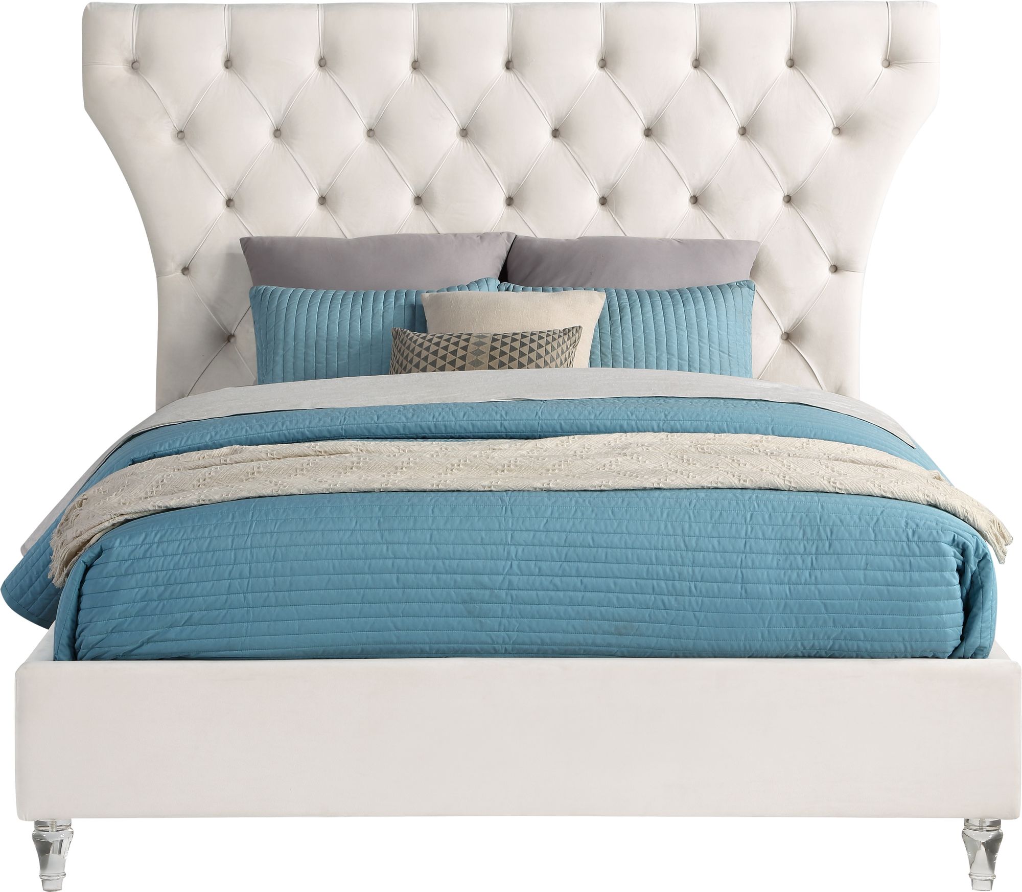Kira Velvet King Size Bed