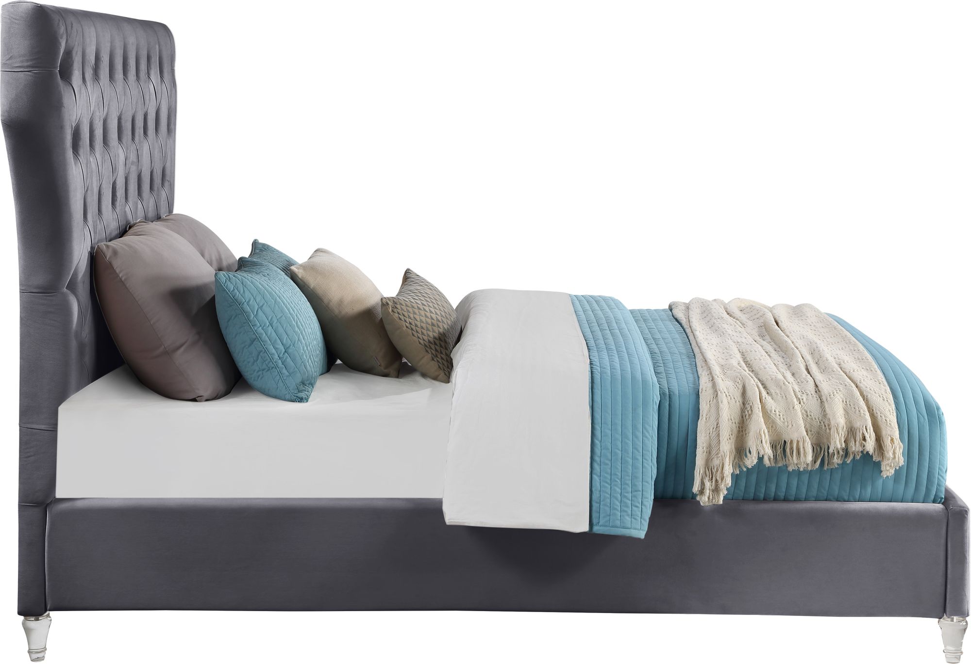 Kira Velvet Queen Size Bed
