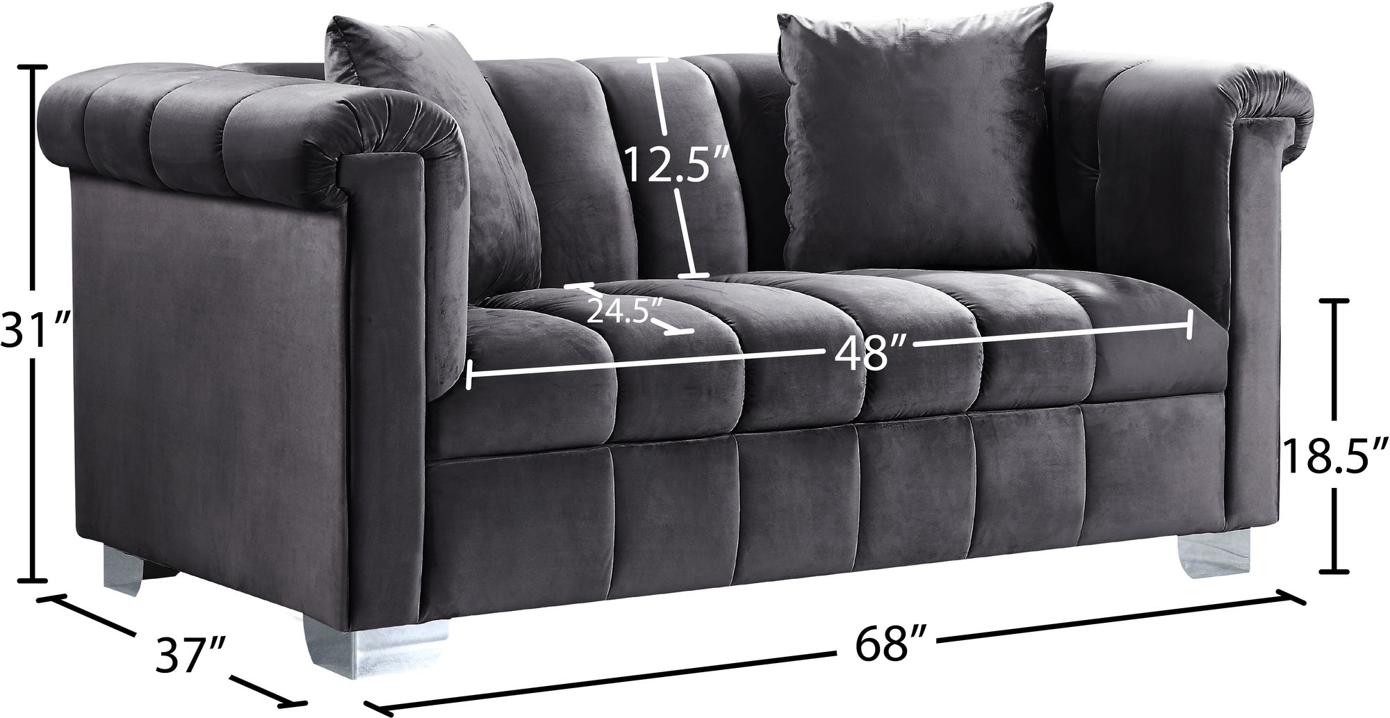 Kayla Velvet Loveseat