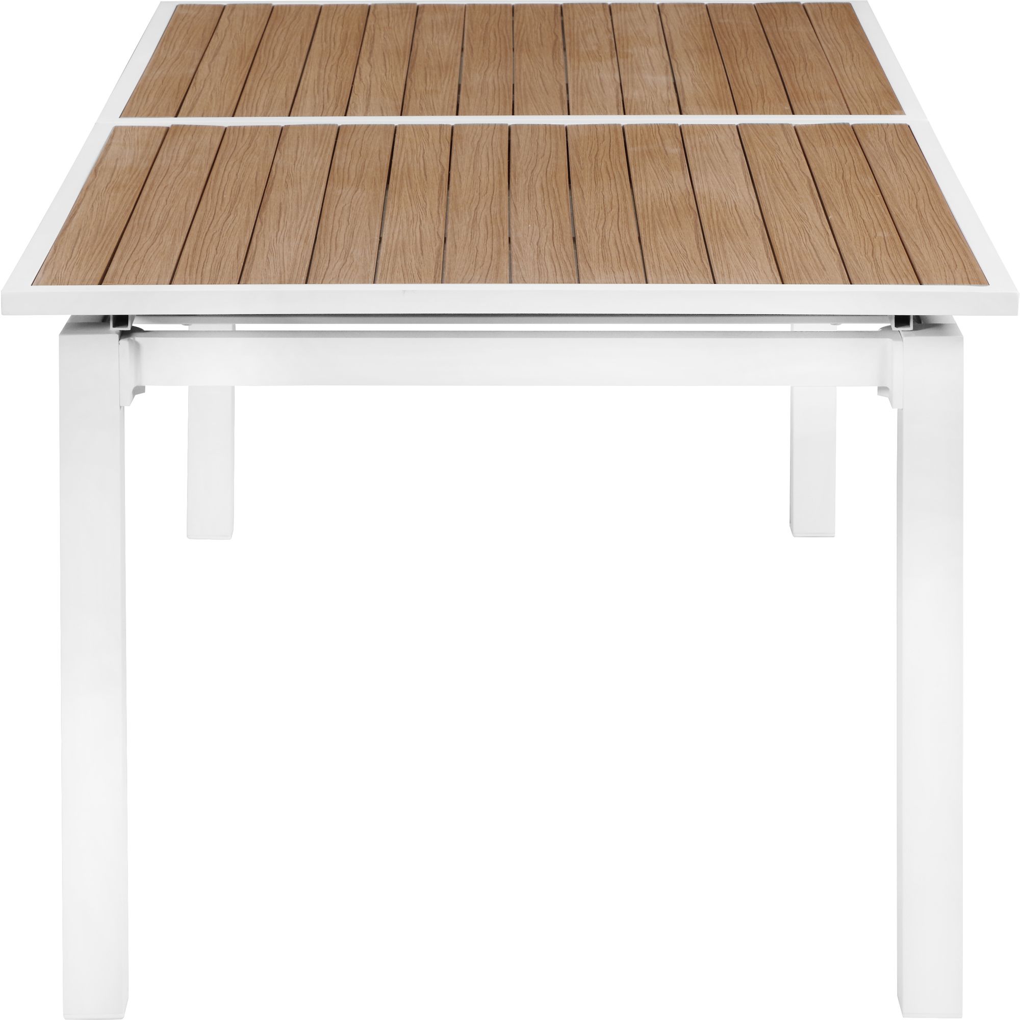 Nizuc Outdoor Patio Extendable Dining Table with White Aluminum Frame