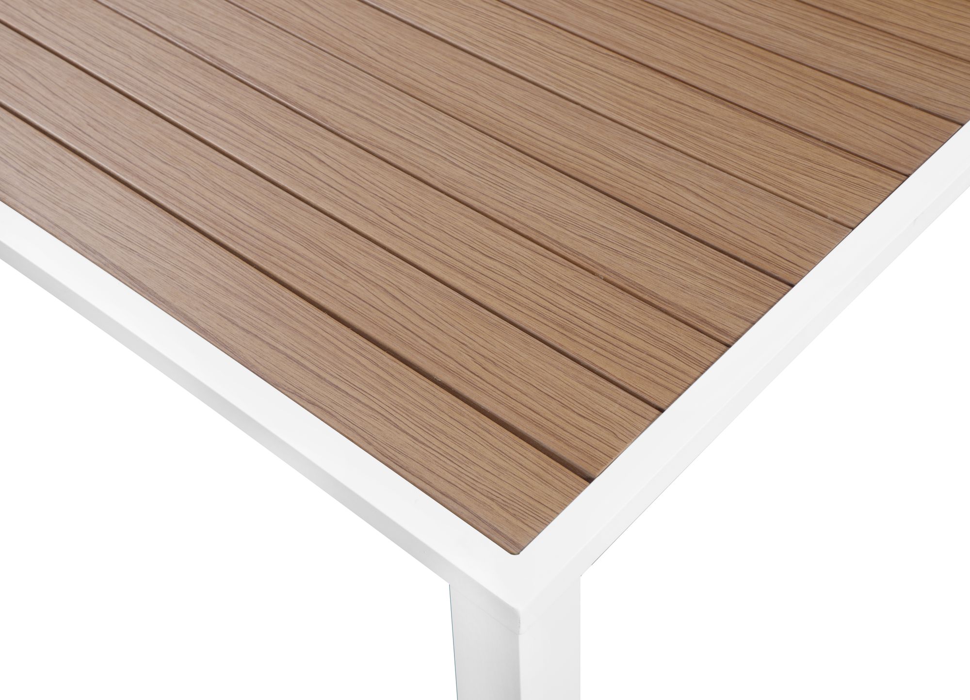 Nizuc Outdoor Patio Extendable Dining Table with White Aluminum Frame