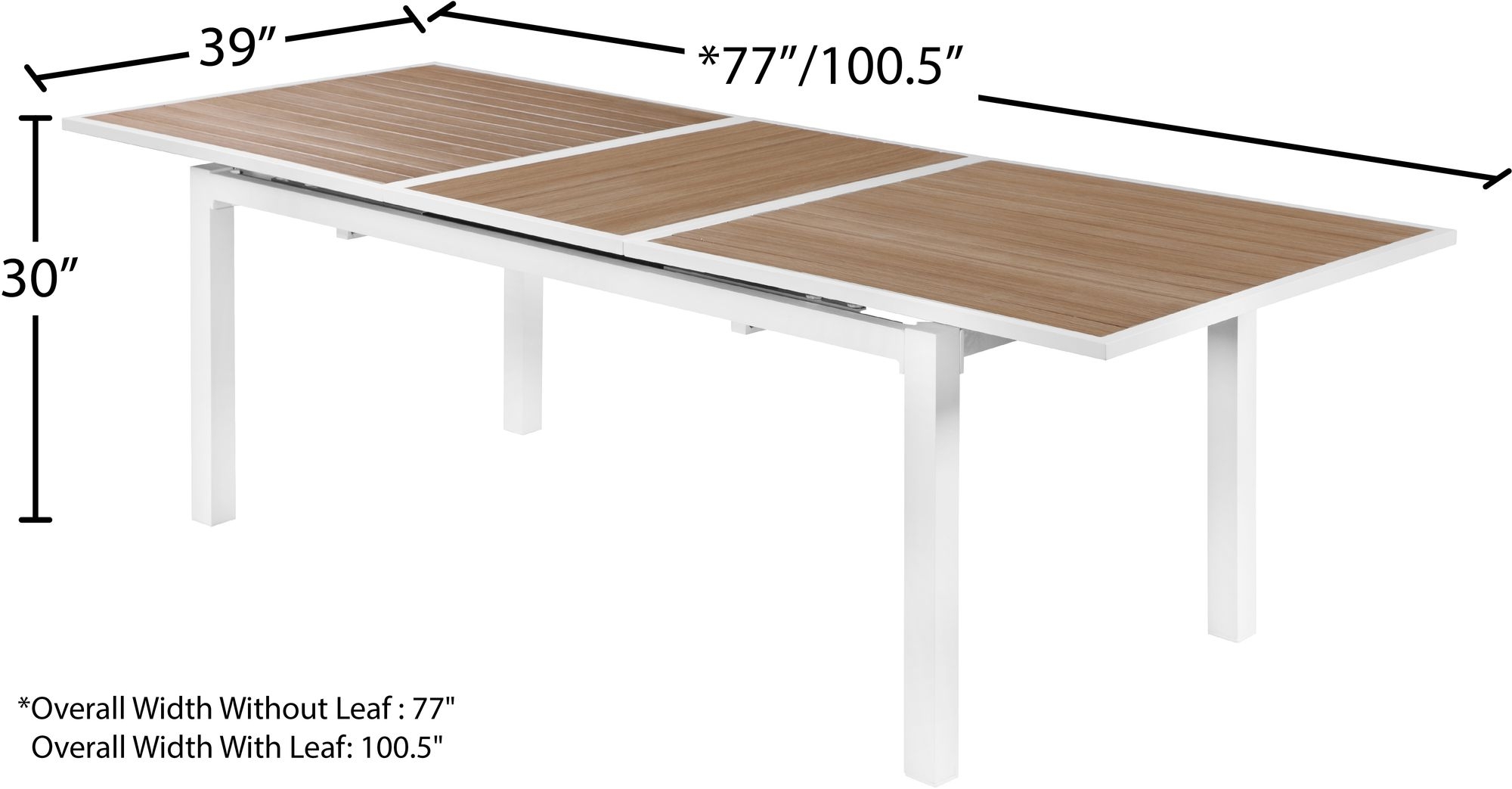 Nizuc Outdoor Patio Extendable Dining Table with Aluminum Frame