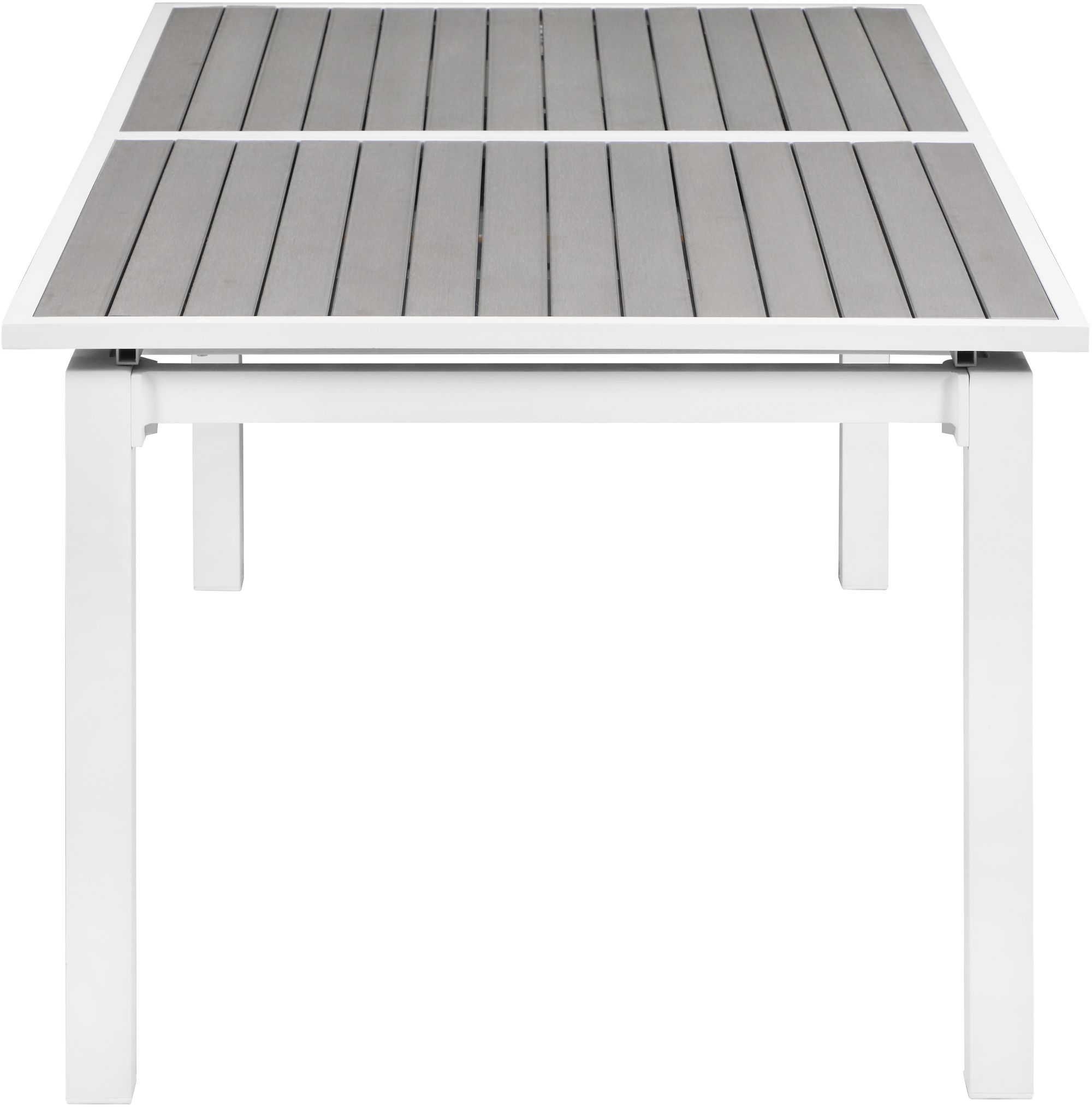 Nizuc Outdoor Patio Extendable Dining Table with White Aluminum Frame