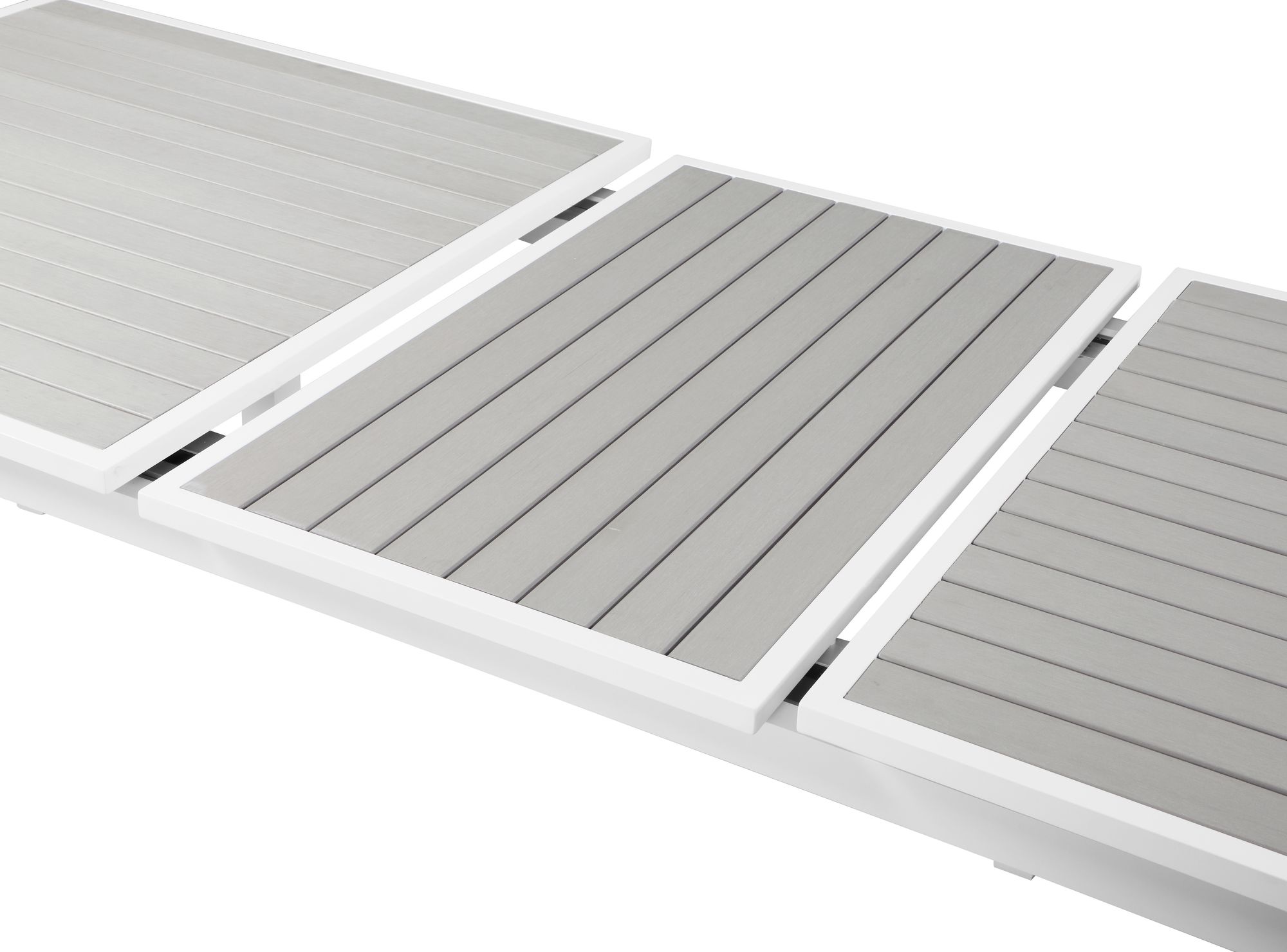 Nizuc Outdoor Patio Extendable Dining Table with White Aluminum Frame