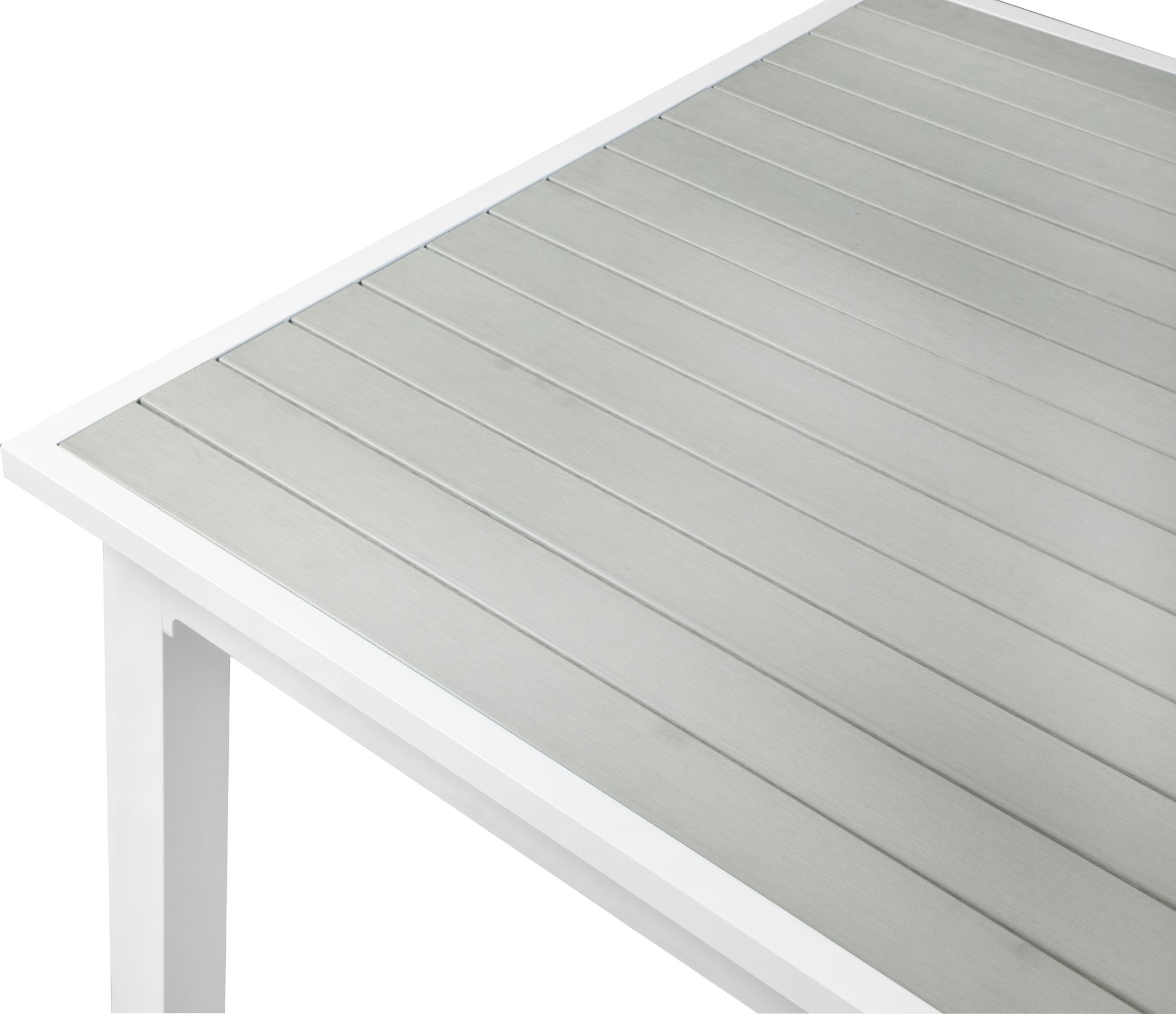 Nizuc Outdoor Patio Extendable Dining Table with White Aluminum Frame