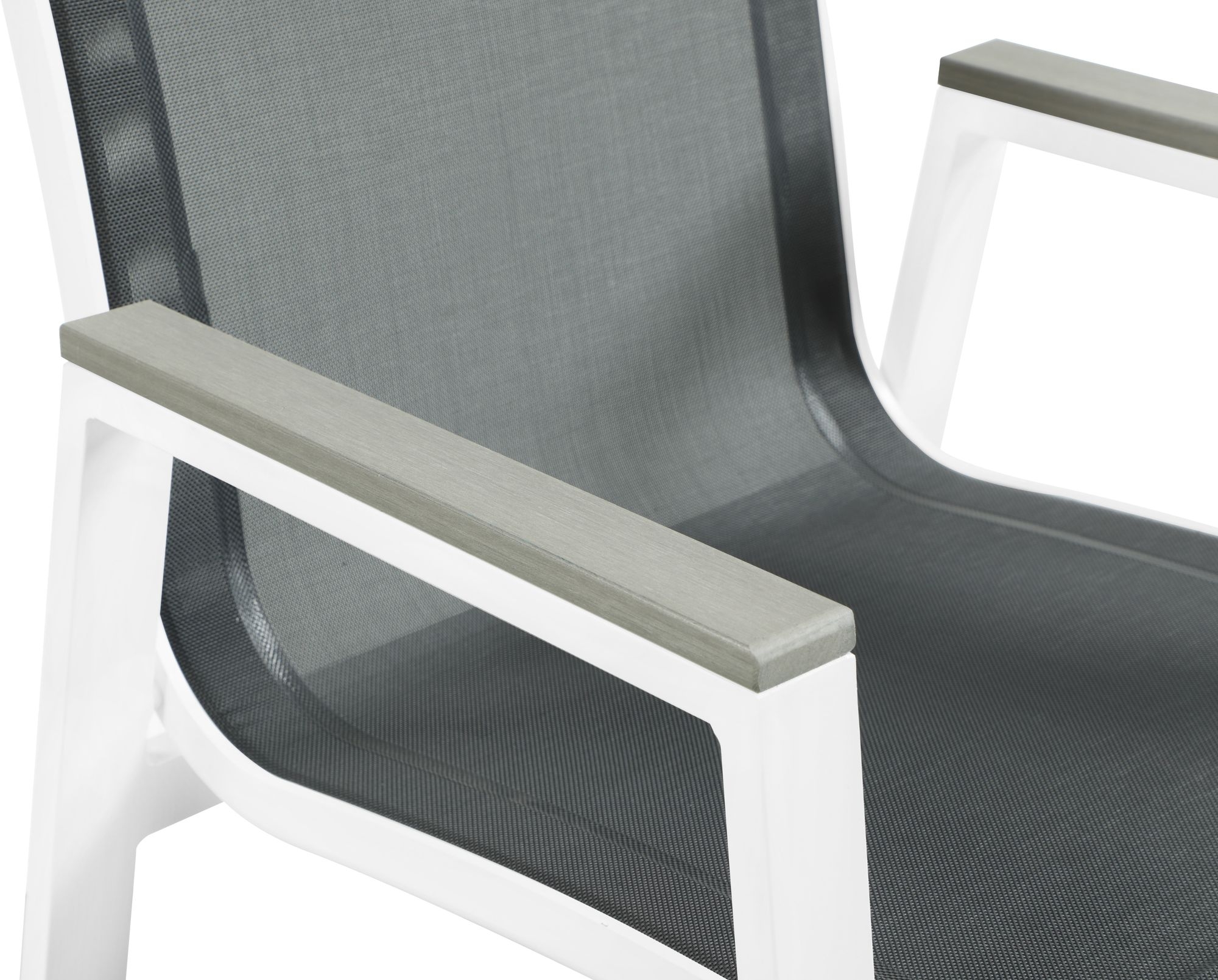 Nizuc Outdoor Patio Mesh Waterproof Fabric Dining Arm Chair with Aluminum Frame