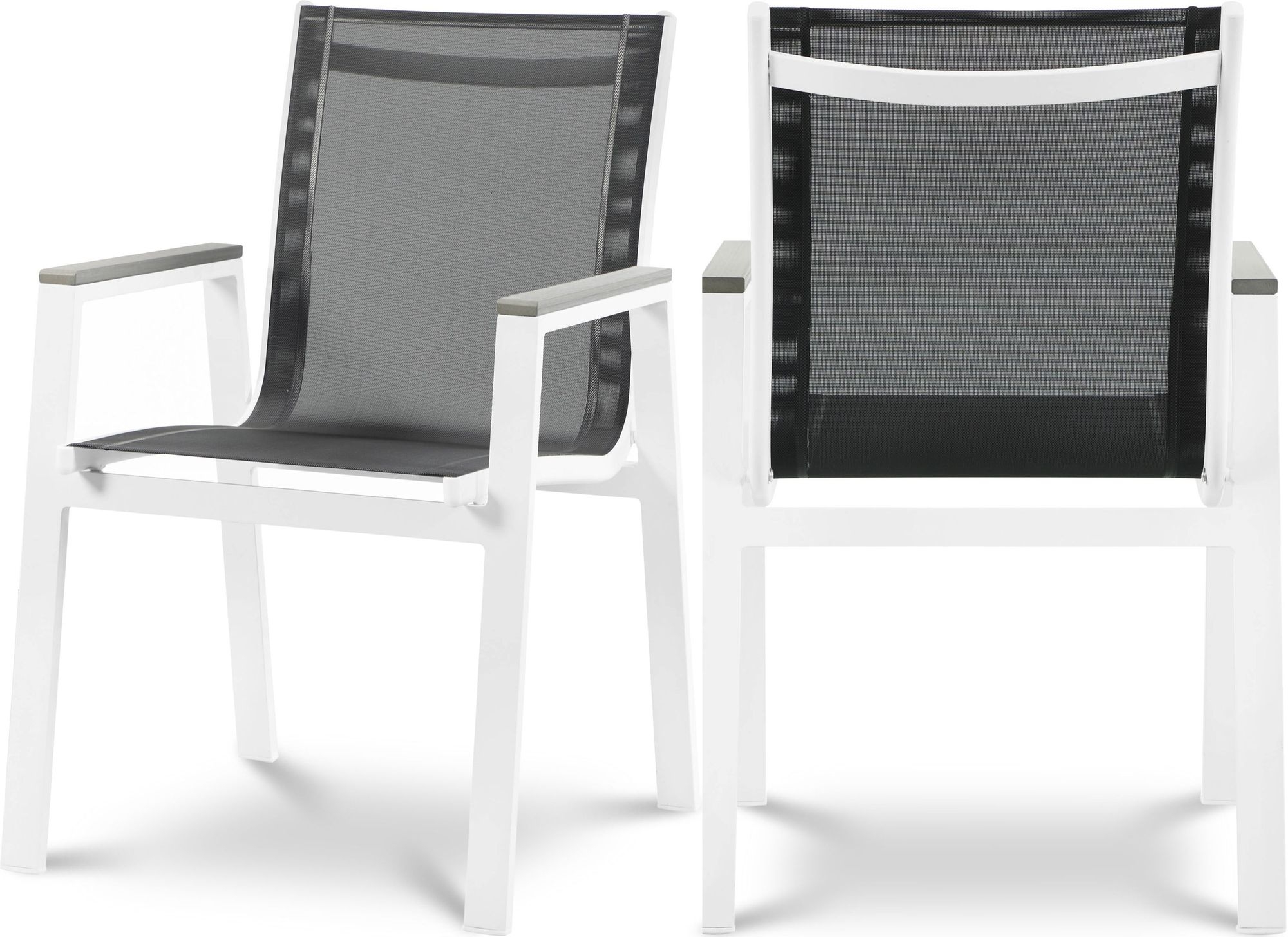 Nizuc Outdoor Patio Mesh Waterproof Fabric Dining Arm Chair with Aluminum Frame