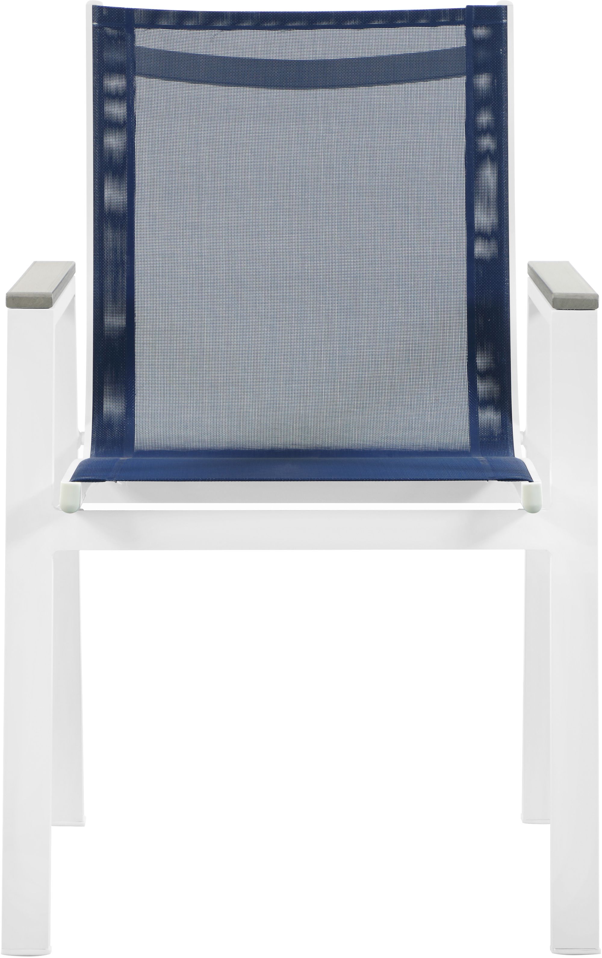 Nizuc Outdoor Patio Mesh Waterproof Fabric Dining Arm Chair with White Aluminum Frame