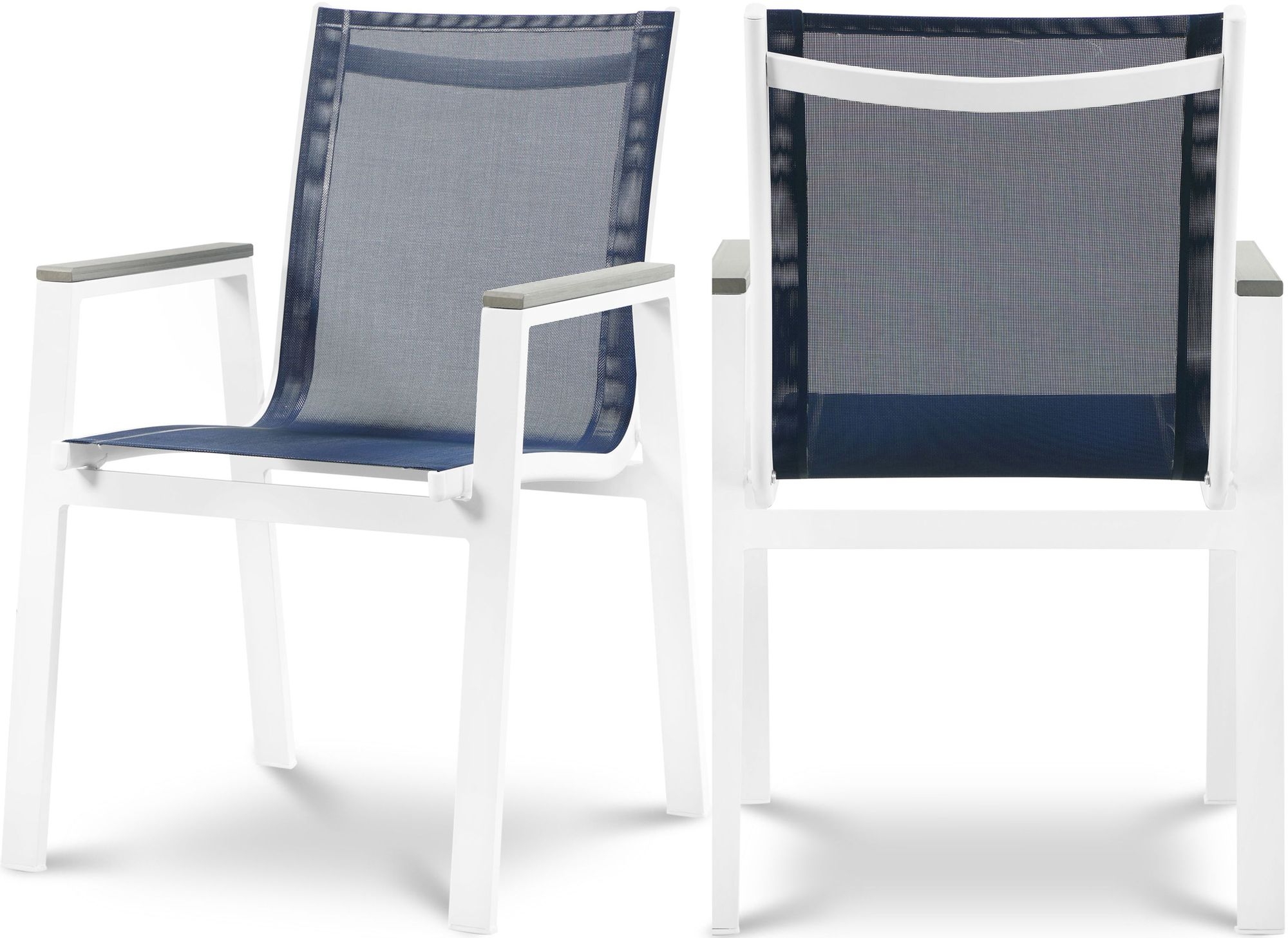 Nizuc Outdoor Patio Mesh Waterproof Fabric Dining Arm Chair with Aluminum Frame