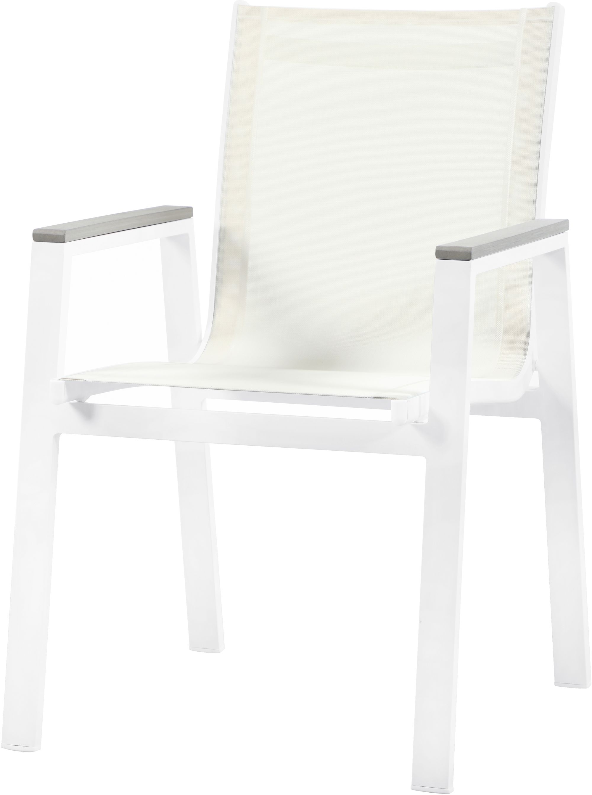 Nizuc Outdoor Patio Mesh Waterproof Fabric Dining Arm Chair with Aluminum Frame