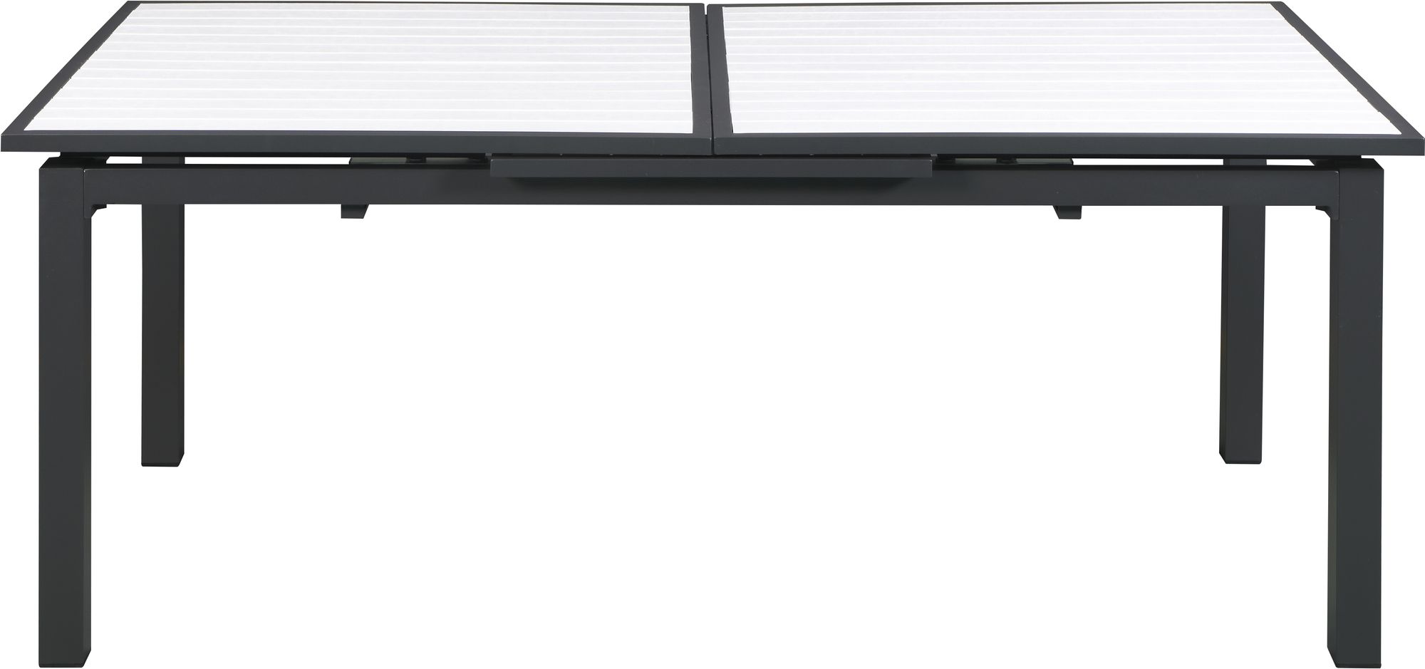 Nizuc Outdoor Patio Extendable Dining Table with Dark Grey Aluminum Frame