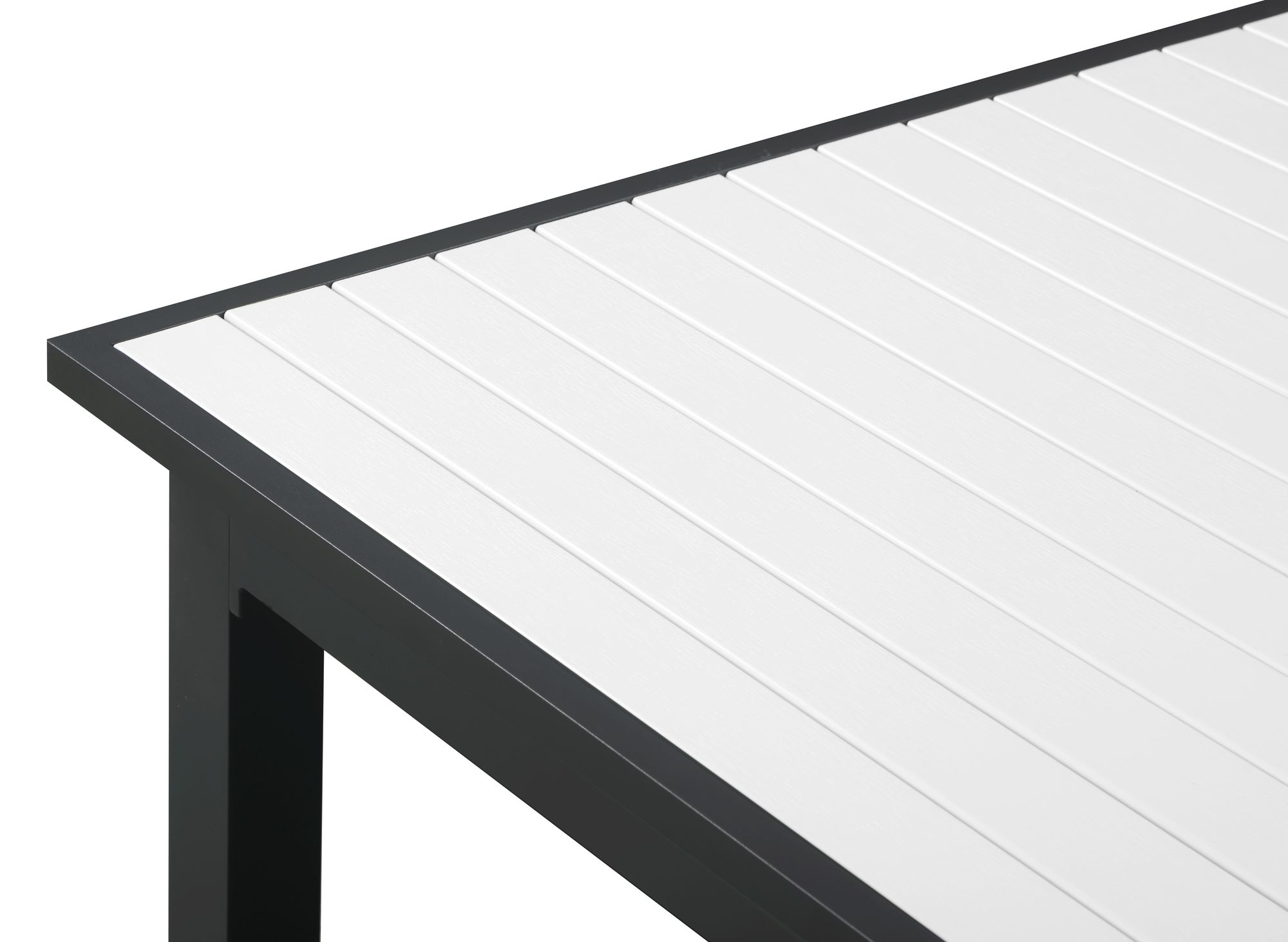 Nizuc Outdoor Patio Extendable Dining Table with Dark Grey Aluminum Frame