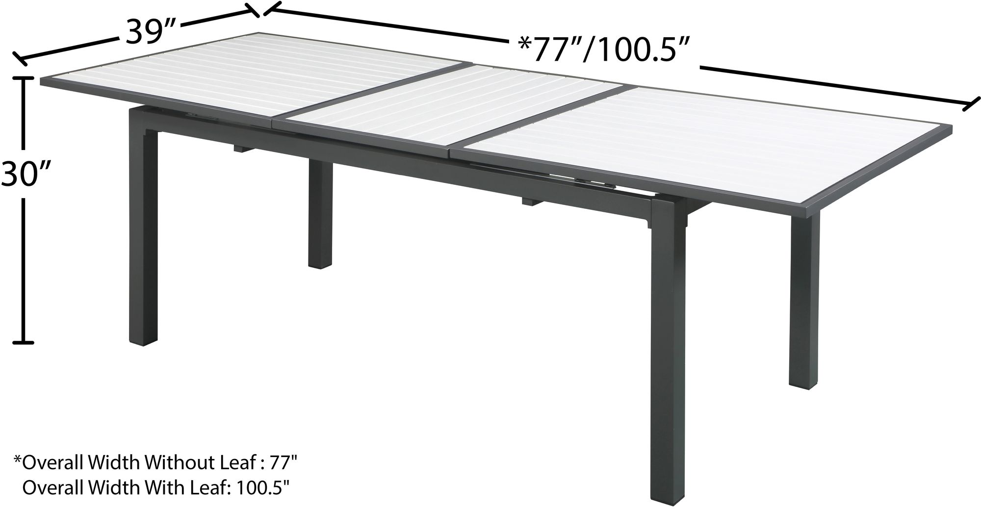 Nizuc Outdoor Patio Extendable Dining Table with Aluminum Frame