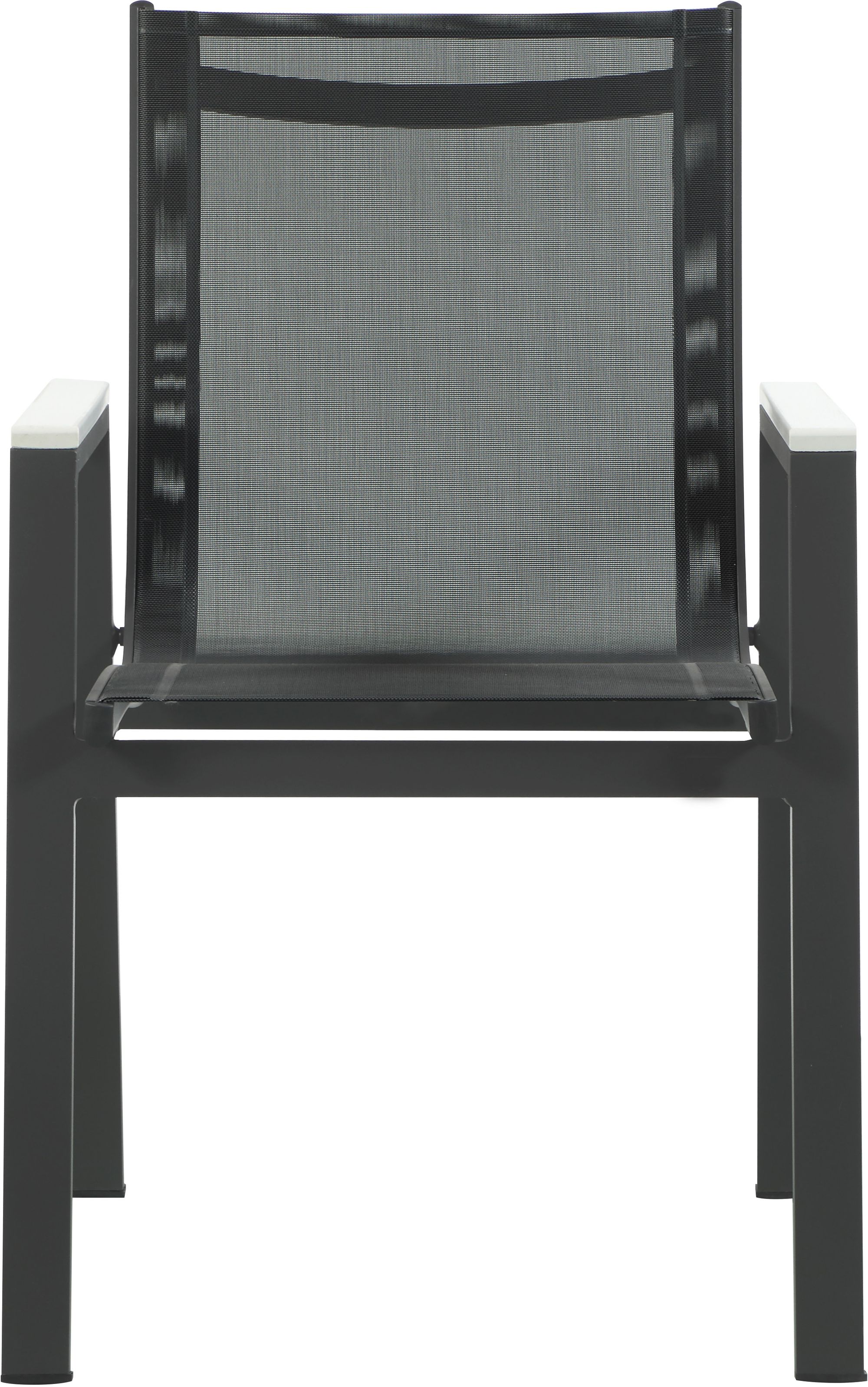 Nizuc Outdoor Patio Mesh Waterproof Fabric Dining Arm Chair with Dark Grey Aluminum Frame