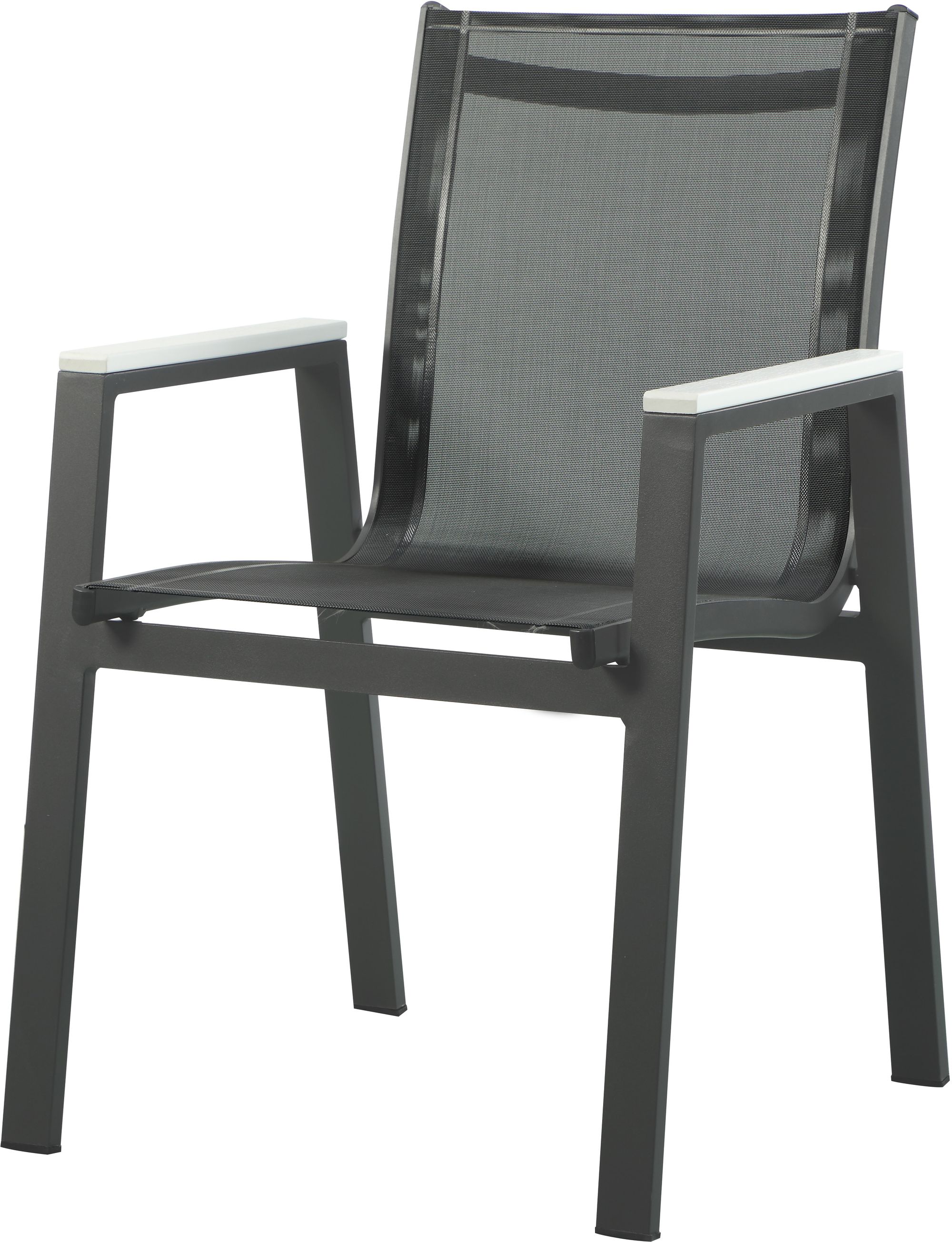 Nizuc Outdoor Patio Mesh Waterproof Fabric Dining Arm Chair with Aluminum Frame