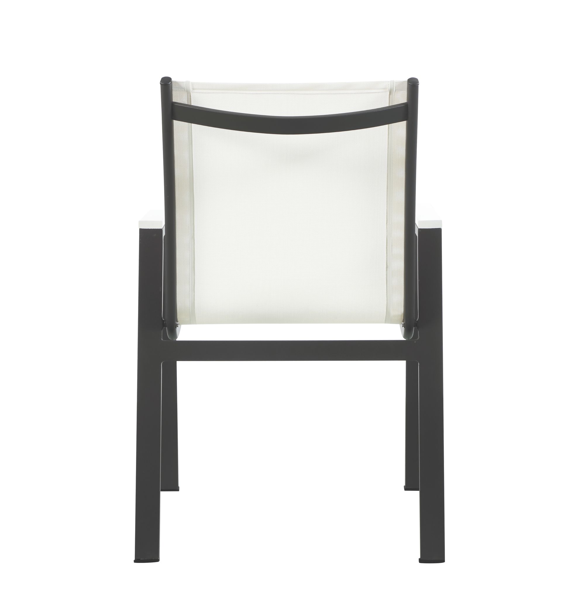 Nizuc Outdoor Patio Mesh Waterproof Fabric Dining Arm Chair with Dark Grey Aluminum Frame