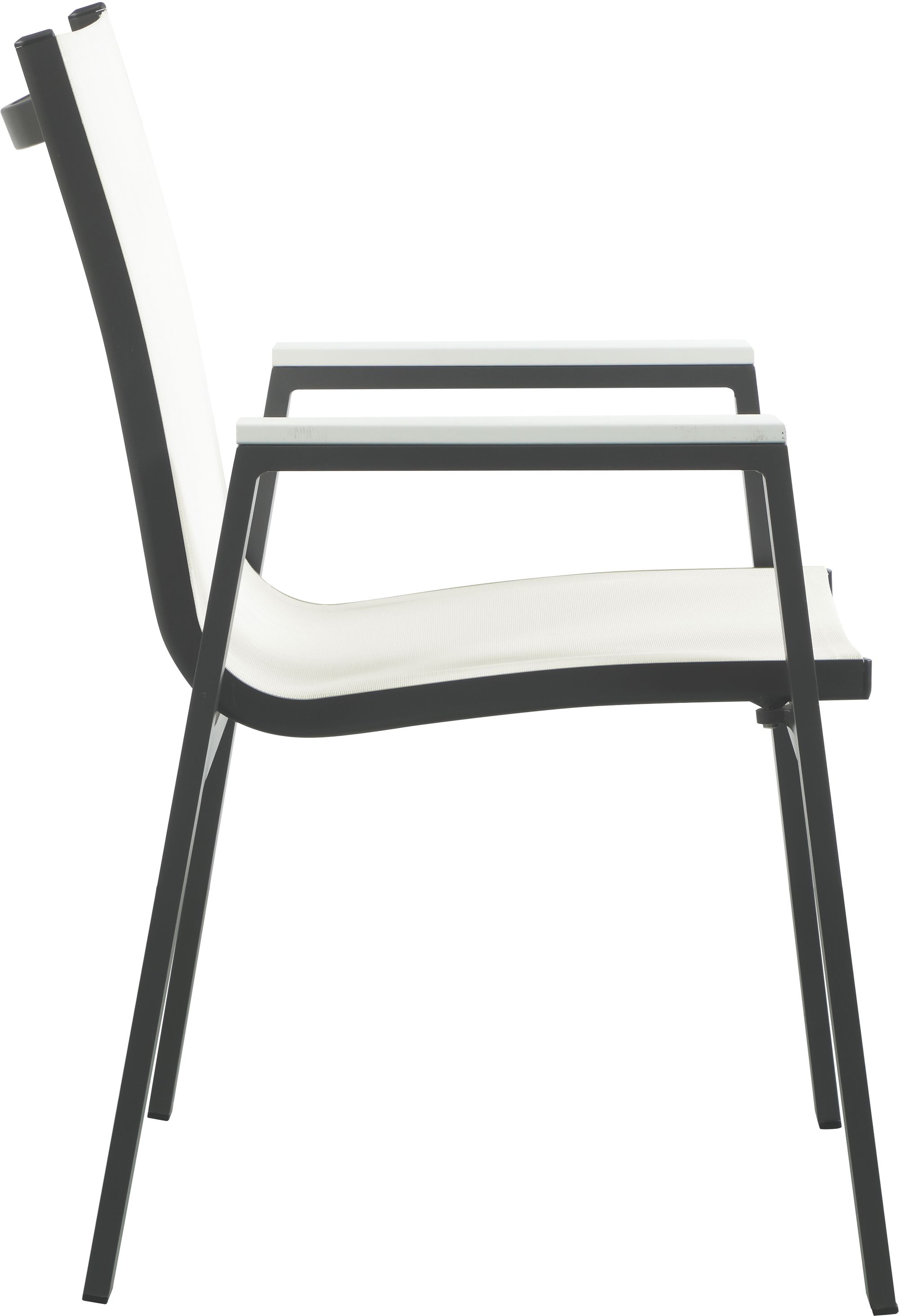 Nizuc Outdoor Patio Mesh Waterproof Fabric Dining Arm Chair with Dark Grey Aluminum Frame