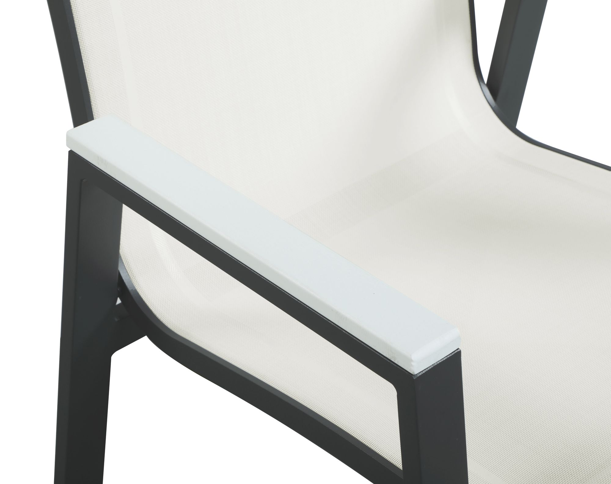 Nizuc Outdoor Patio Mesh Waterproof Fabric Dining Arm Chair with Dark Grey Aluminum Frame