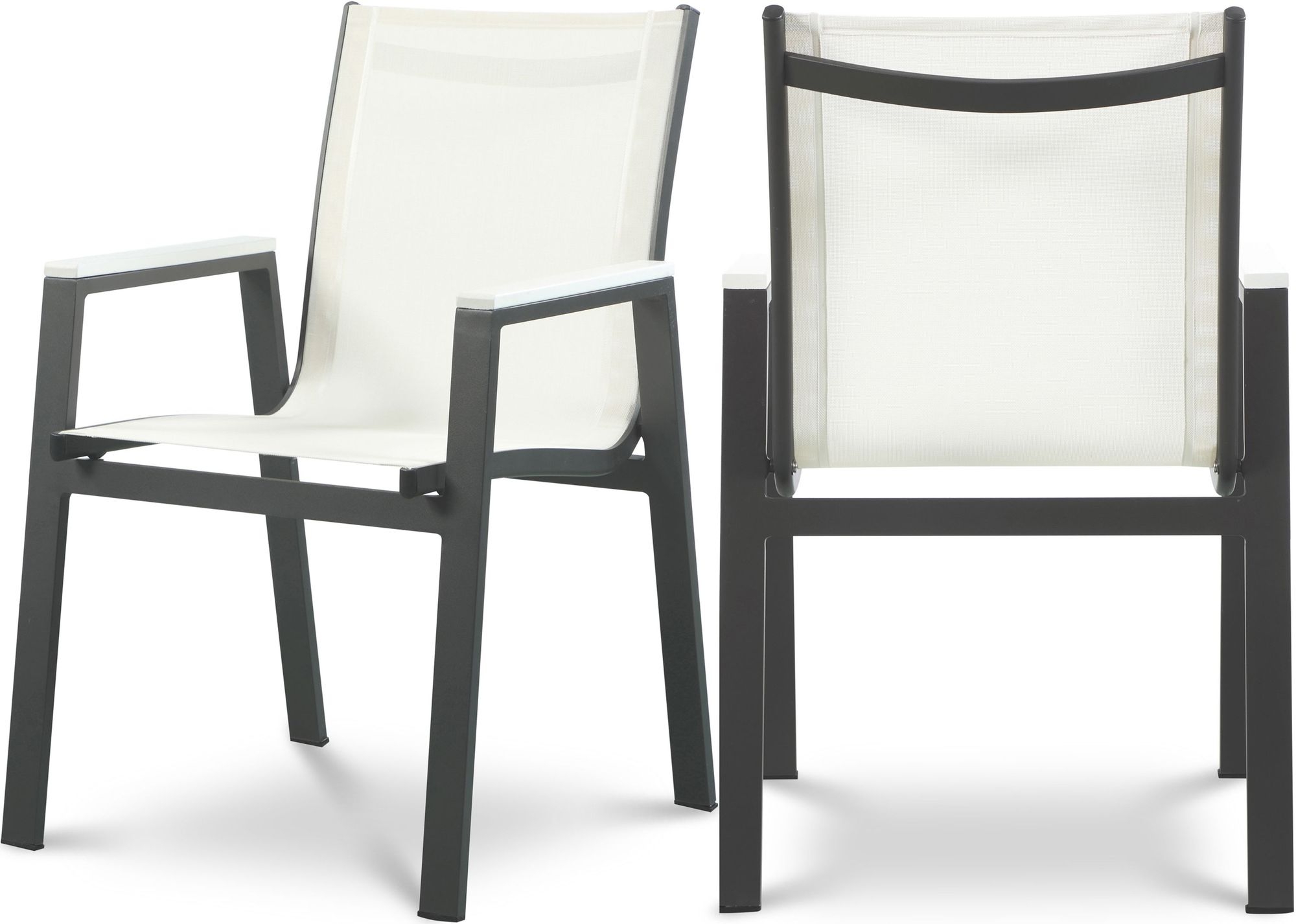 Nizuc Outdoor Patio Mesh Waterproof Fabric Dining Arm Chair with Aluminum Frame