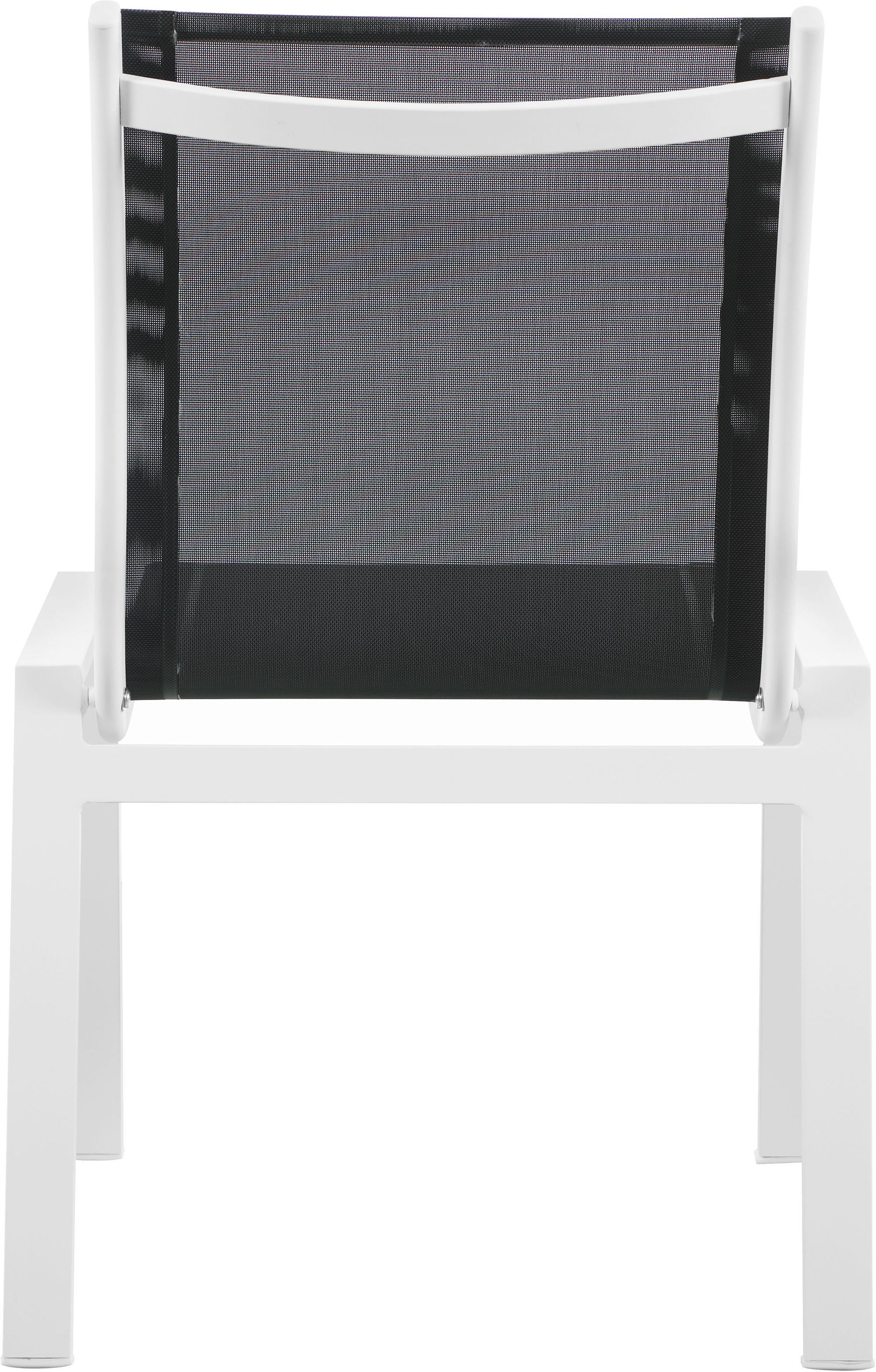 Nizuc Outdoor Patio Mesh Waterproof Fabric Dining Side Chair with White Aluminum Frame