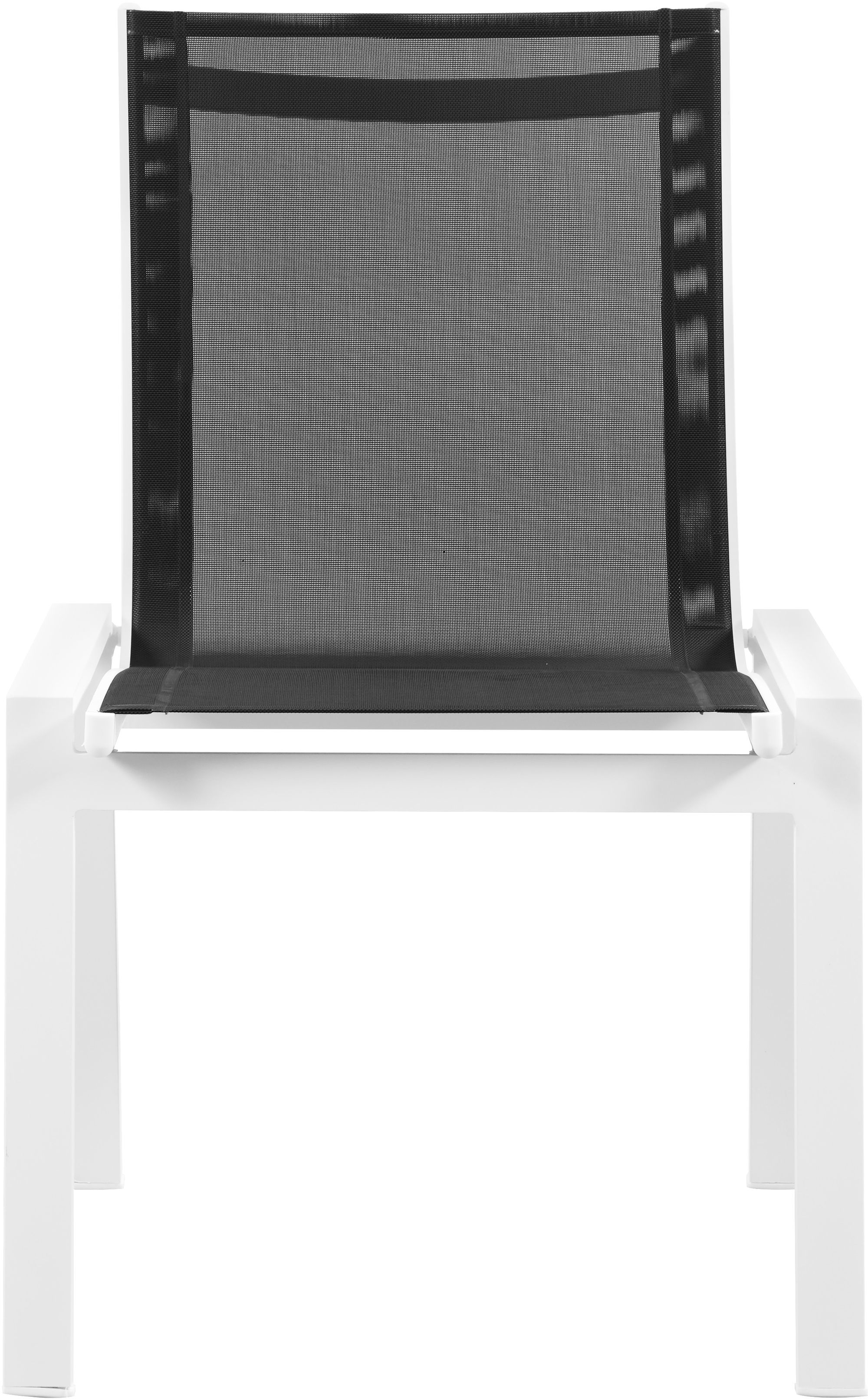 Nizuc Outdoor Patio Mesh Waterproof Fabric Dining Side Chair with White Aluminum Frame
