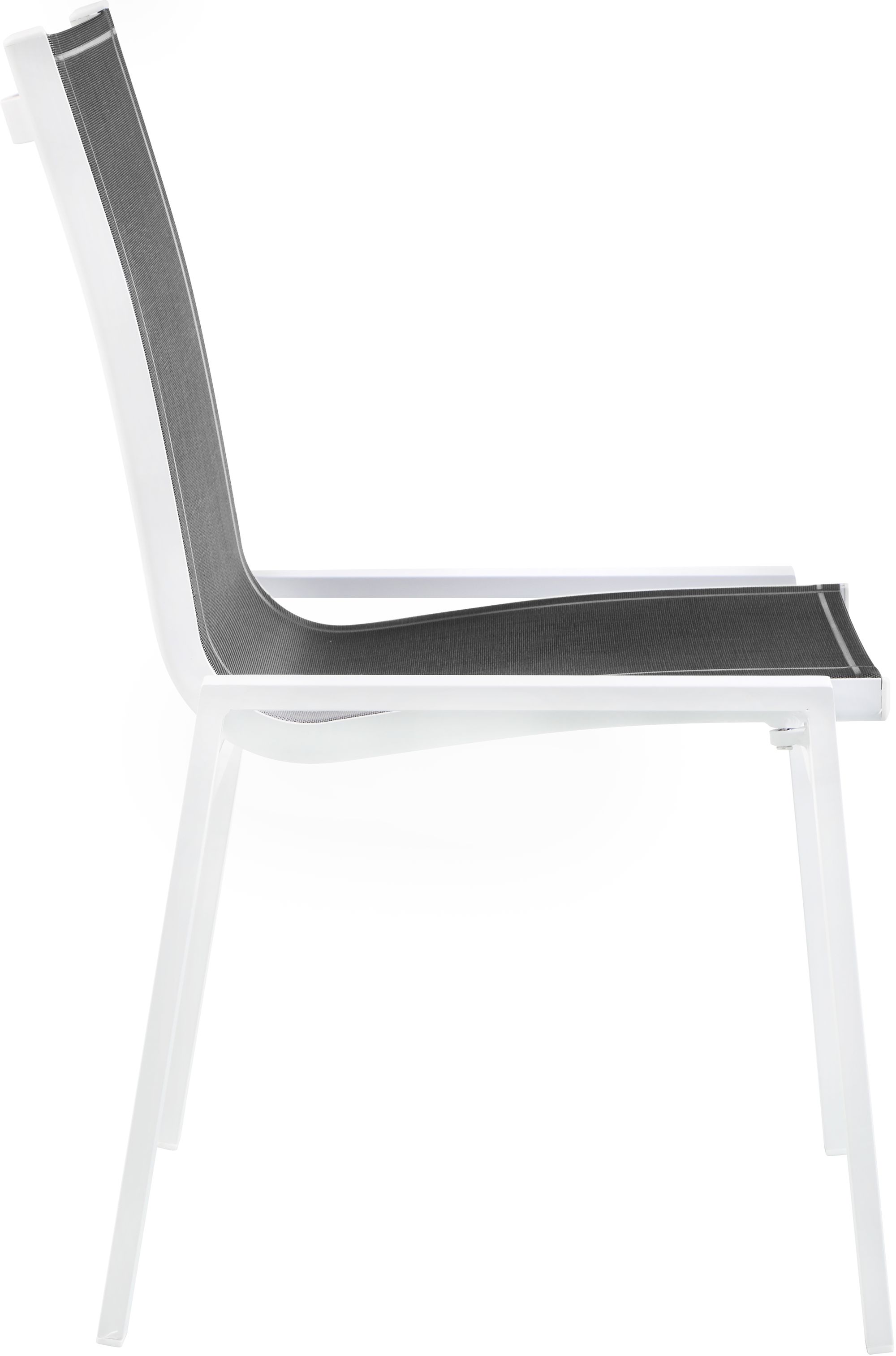 Nizuc Outdoor Patio Mesh Waterproof Fabric Dining Side Chair with White Aluminum Frame