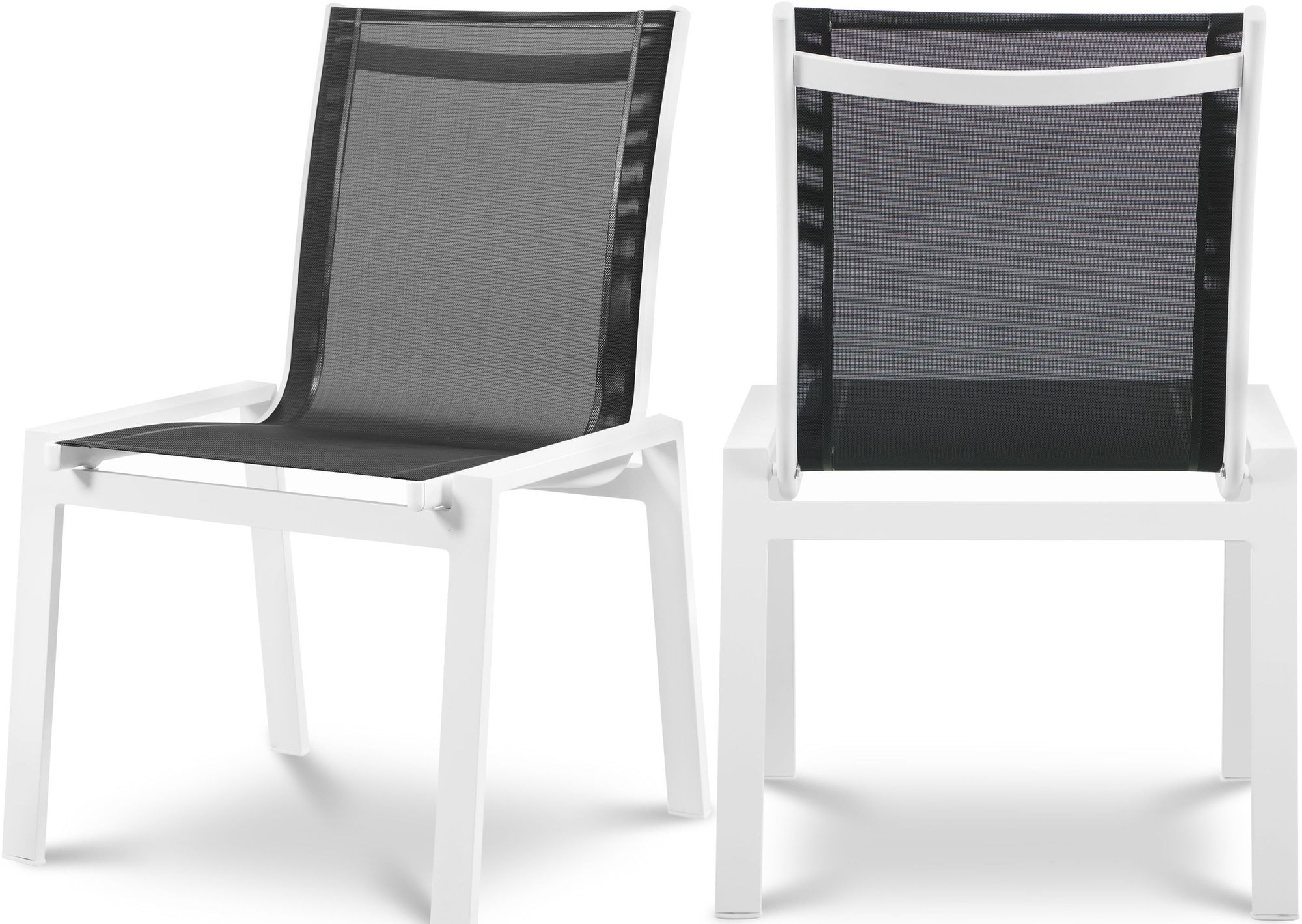 Nizuc Outdoor Patio Mesh Waterproof Fabric Dining Side Chair with Aluminum Frame