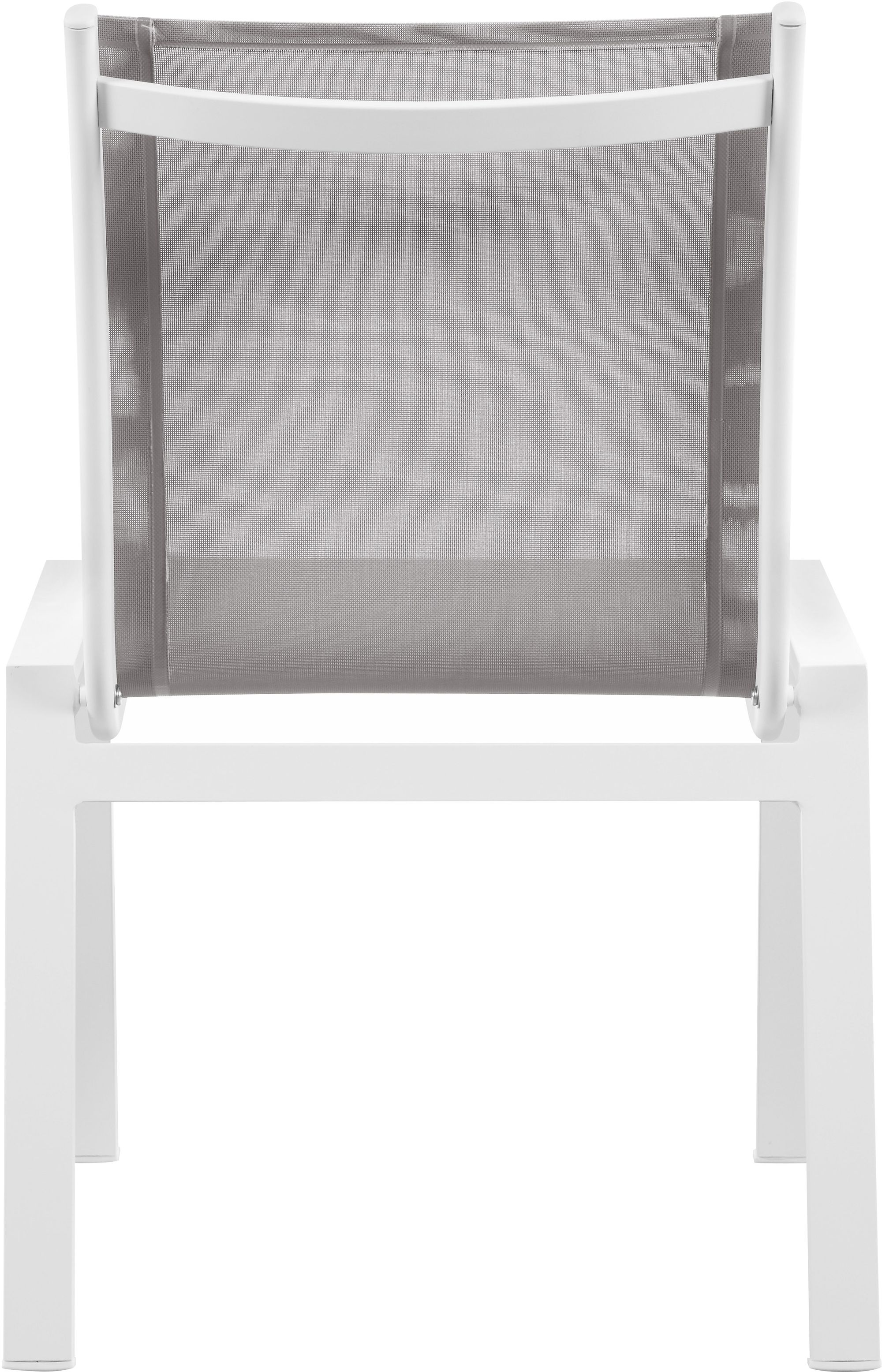 Nizuc Outdoor Patio Mesh Waterproof Fabric Dining Side Chair with White Aluminum Frame