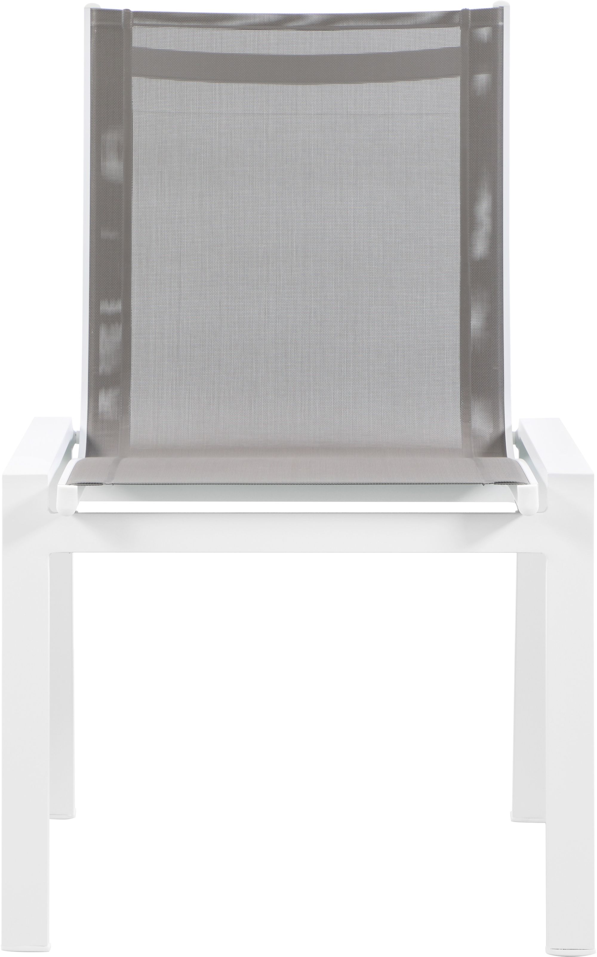 Nizuc Outdoor Patio Mesh Waterproof Fabric Dining Side Chair with White Aluminum Frame