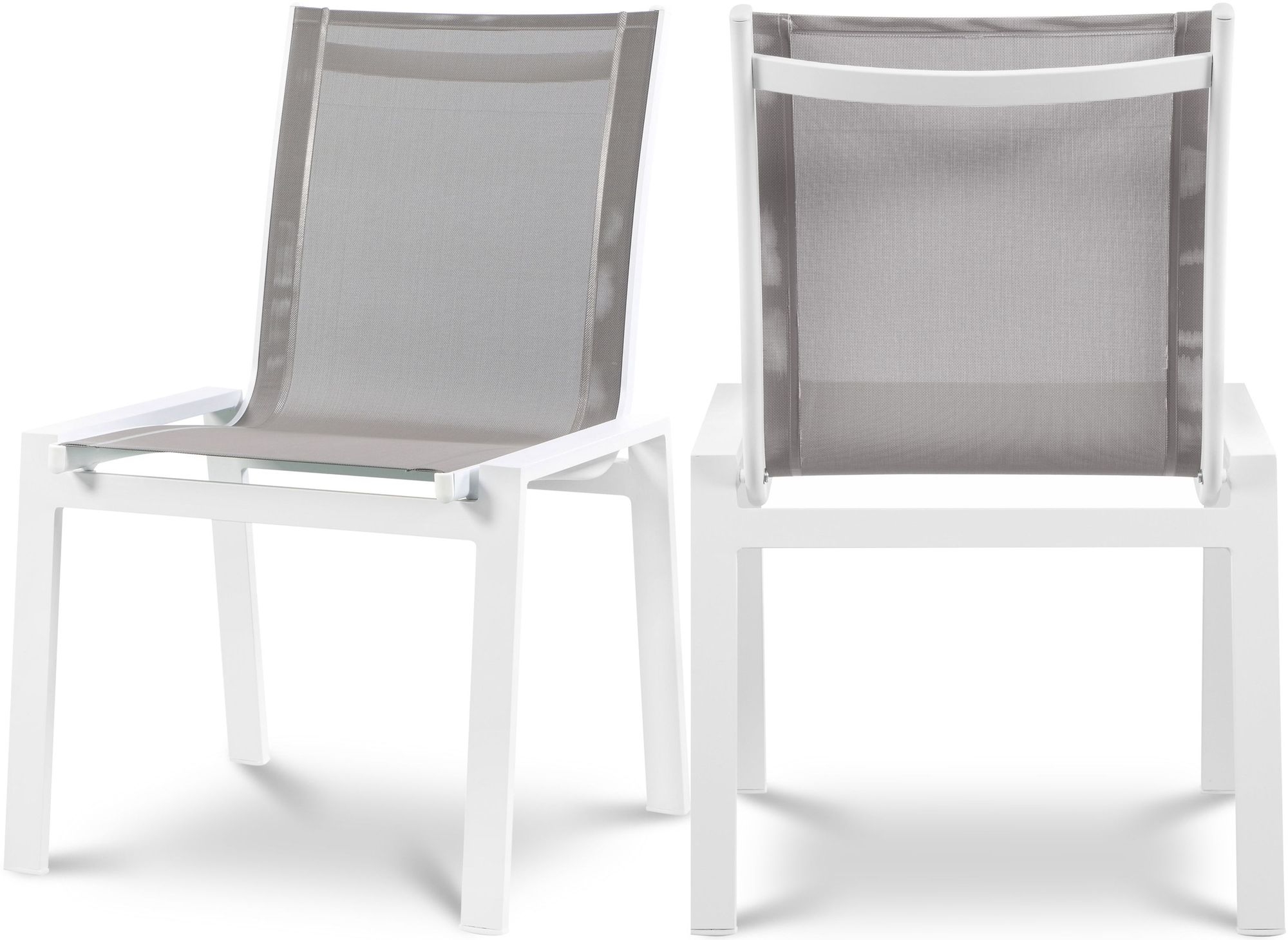 Nizuc Outdoor Patio Mesh Waterproof Fabric Dining Side Chair with Aluminum Frame