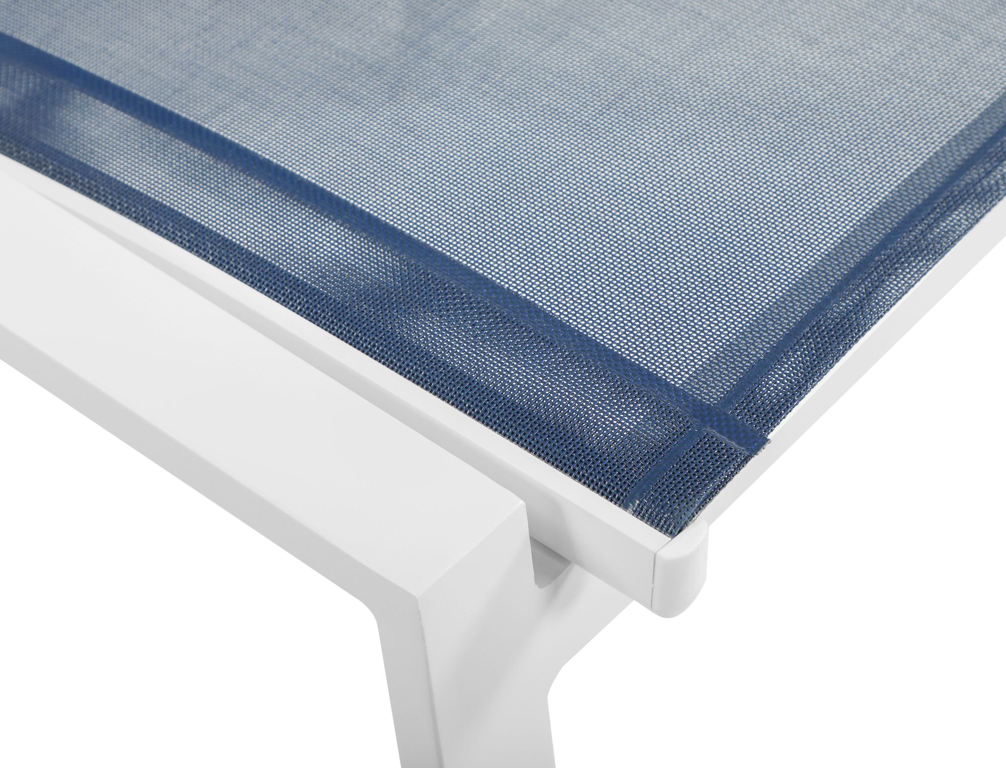 Nizuc Outdoor Patio Mesh Waterproof Fabric Dining Side Chair with White Aluminum Frame