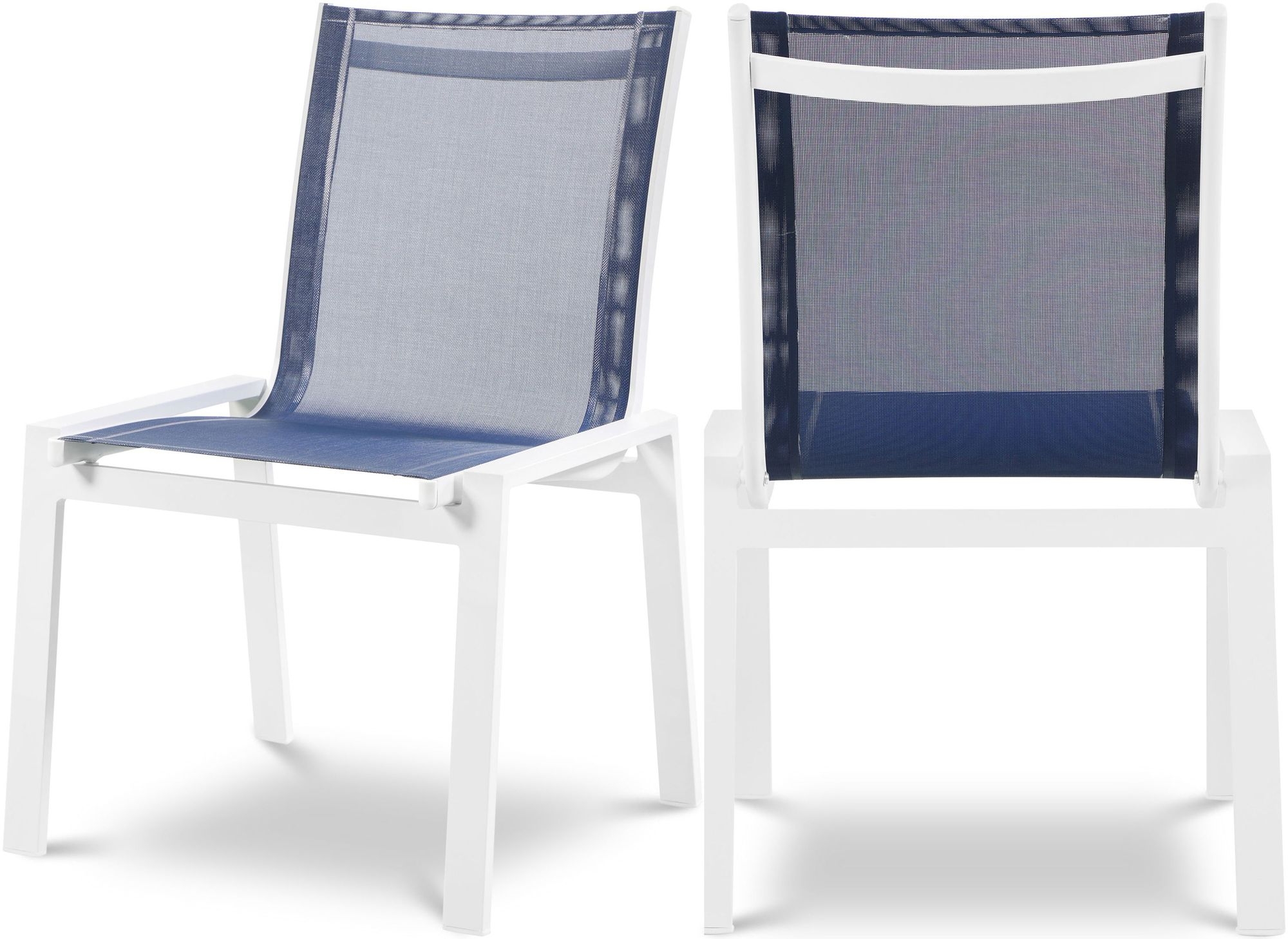 Nizuc Outdoor Patio Mesh Waterproof Fabric Dining Side Chair with Aluminum Frame