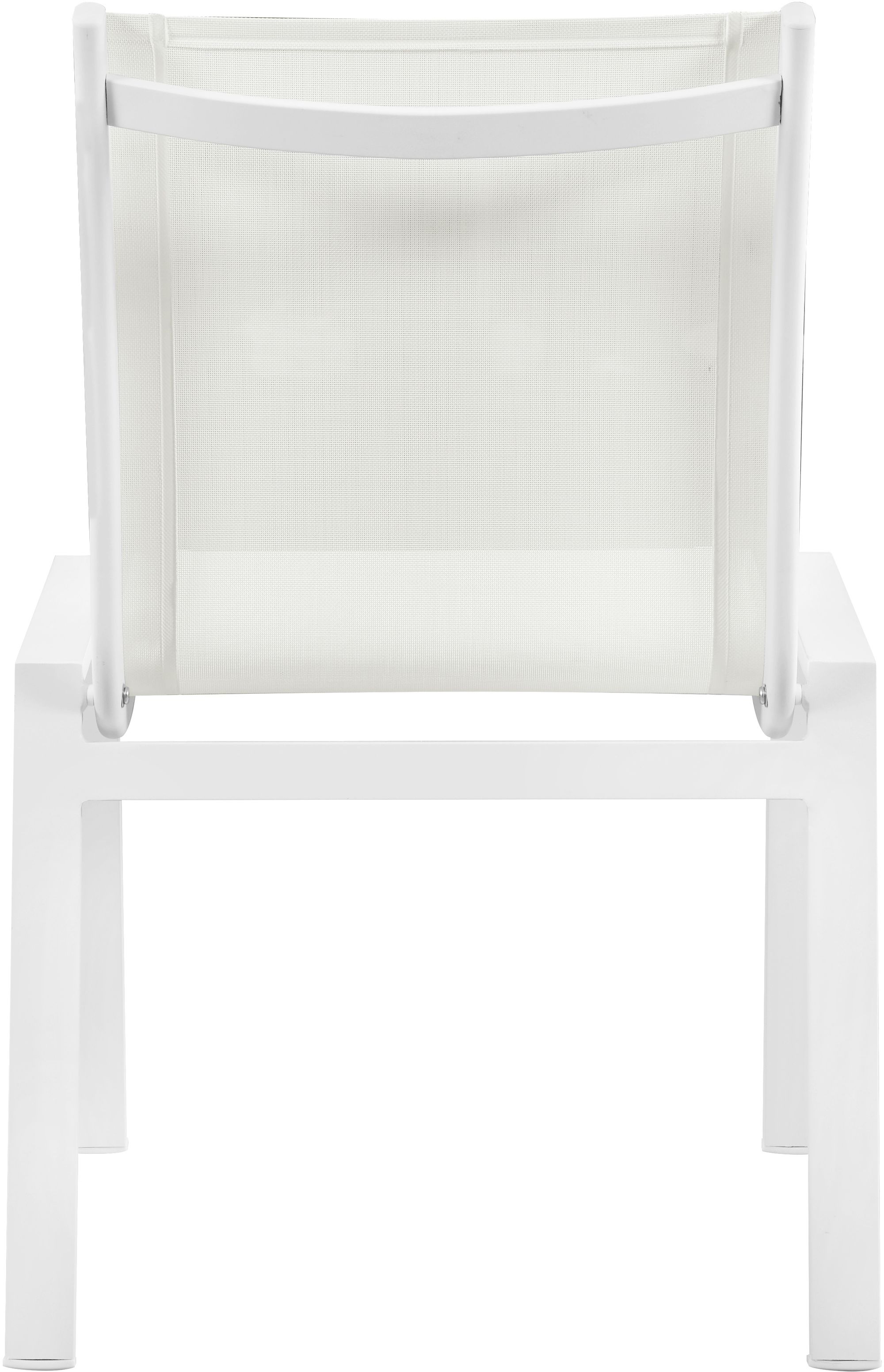 Nizuc Outdoor Patio Mesh Waterproof Fabric Dining Side Chair with White Aluminum Frame