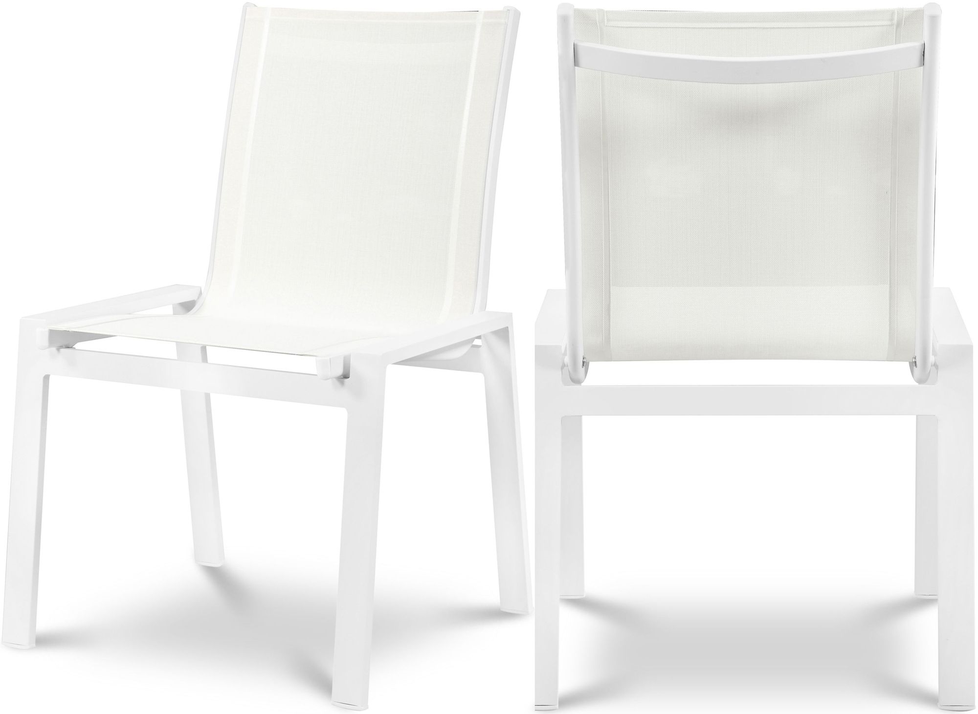 Nizuc Outdoor Patio Mesh Waterproof Fabric Dining Side Chair with Aluminum Frame