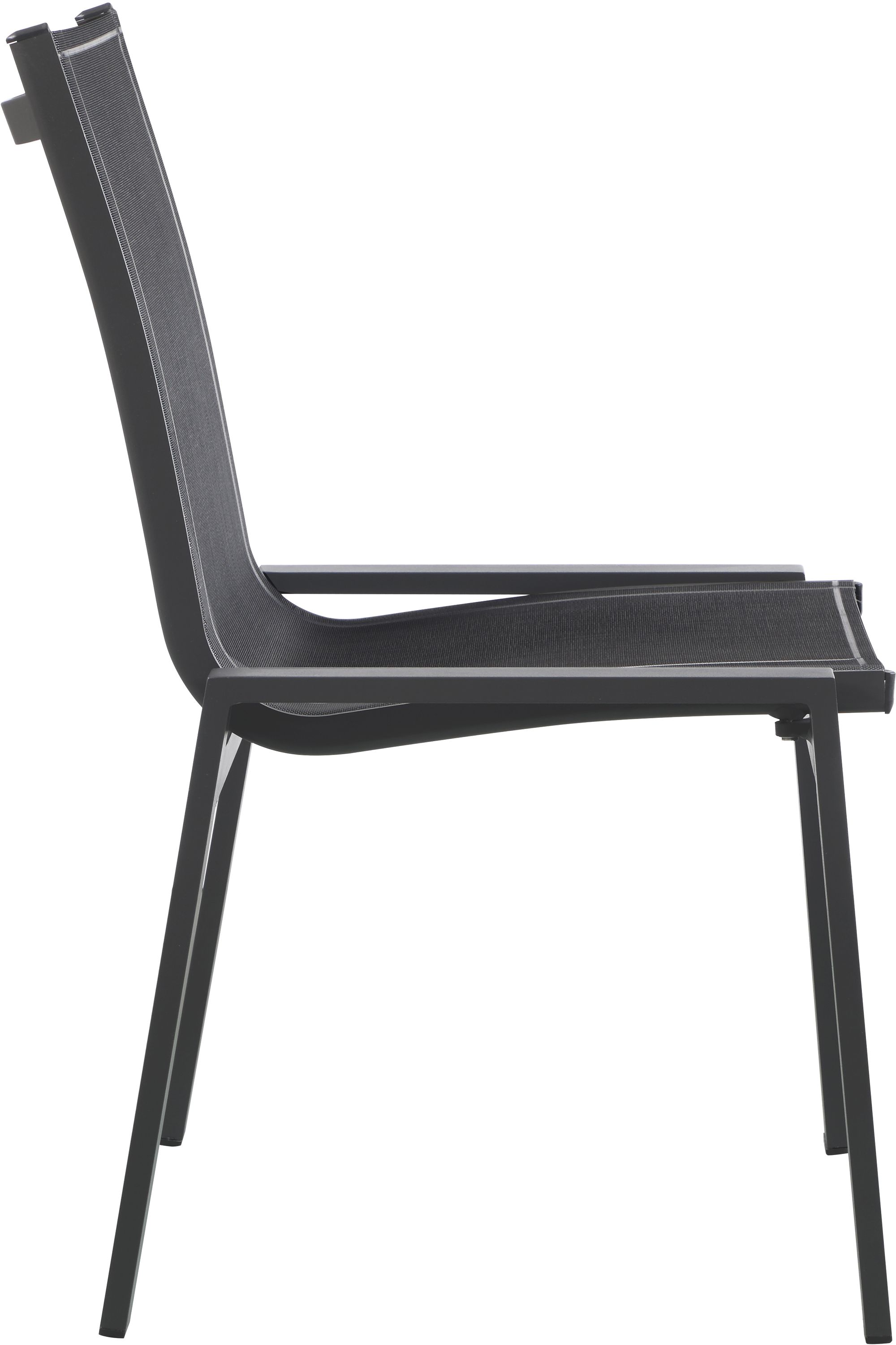 Nizuc Outdoor Patio Mesh Waterproof Fabric Dining Side Chair with Dark Grey Aluminum Frame