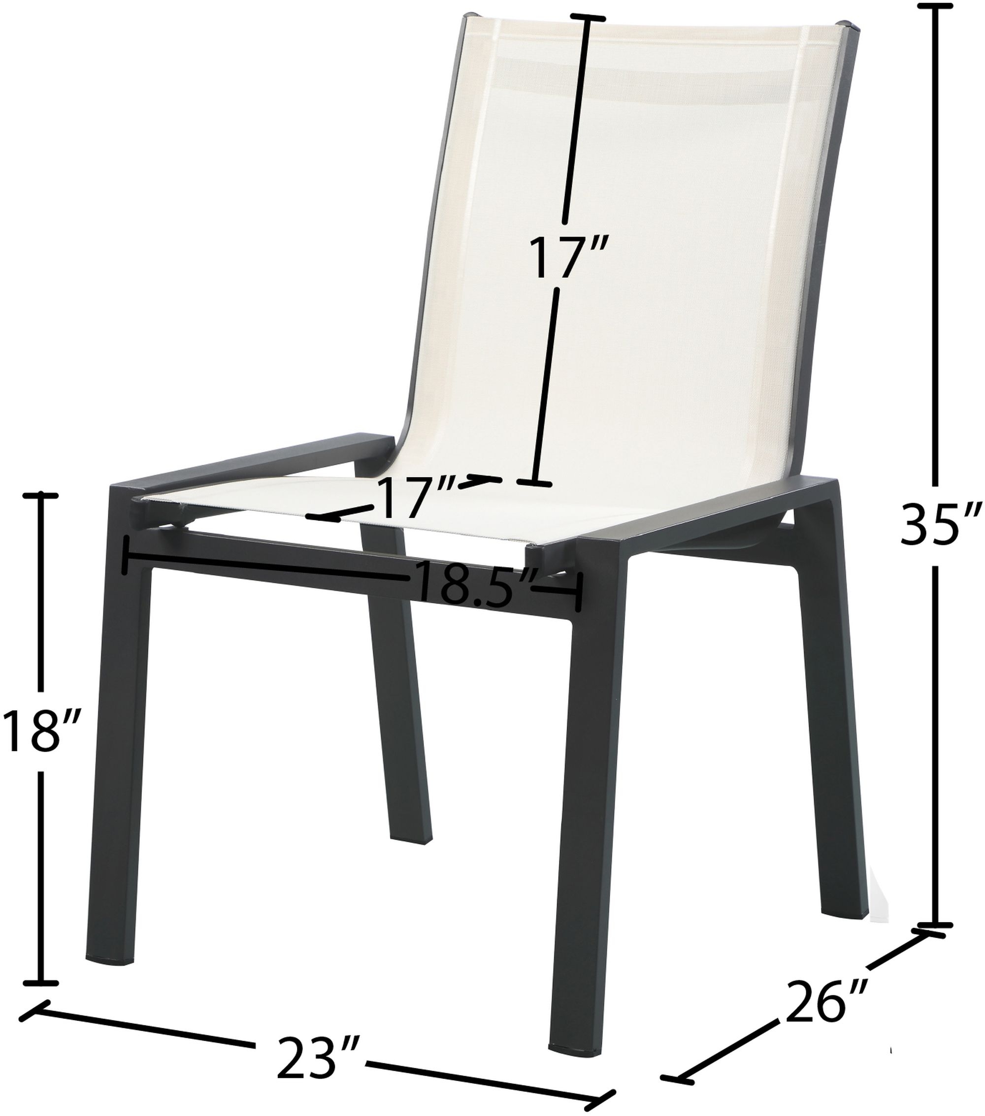 Nizuc Outdoor Patio Mesh Waterproof Fabric Dining Side Chair with Aluminum Frame