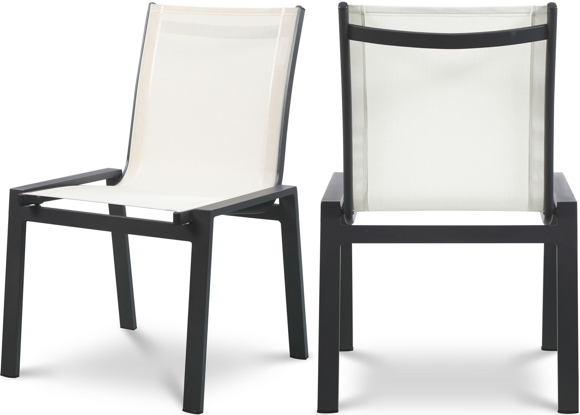 Nizuc Outdoor Patio Mesh Waterproof Fabric Dining Side Chair with Aluminum Frame